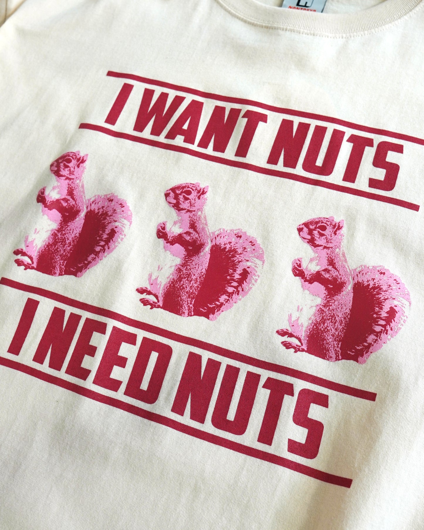 SQUIRREL PRINT BIG T-SHIRT (PINK)