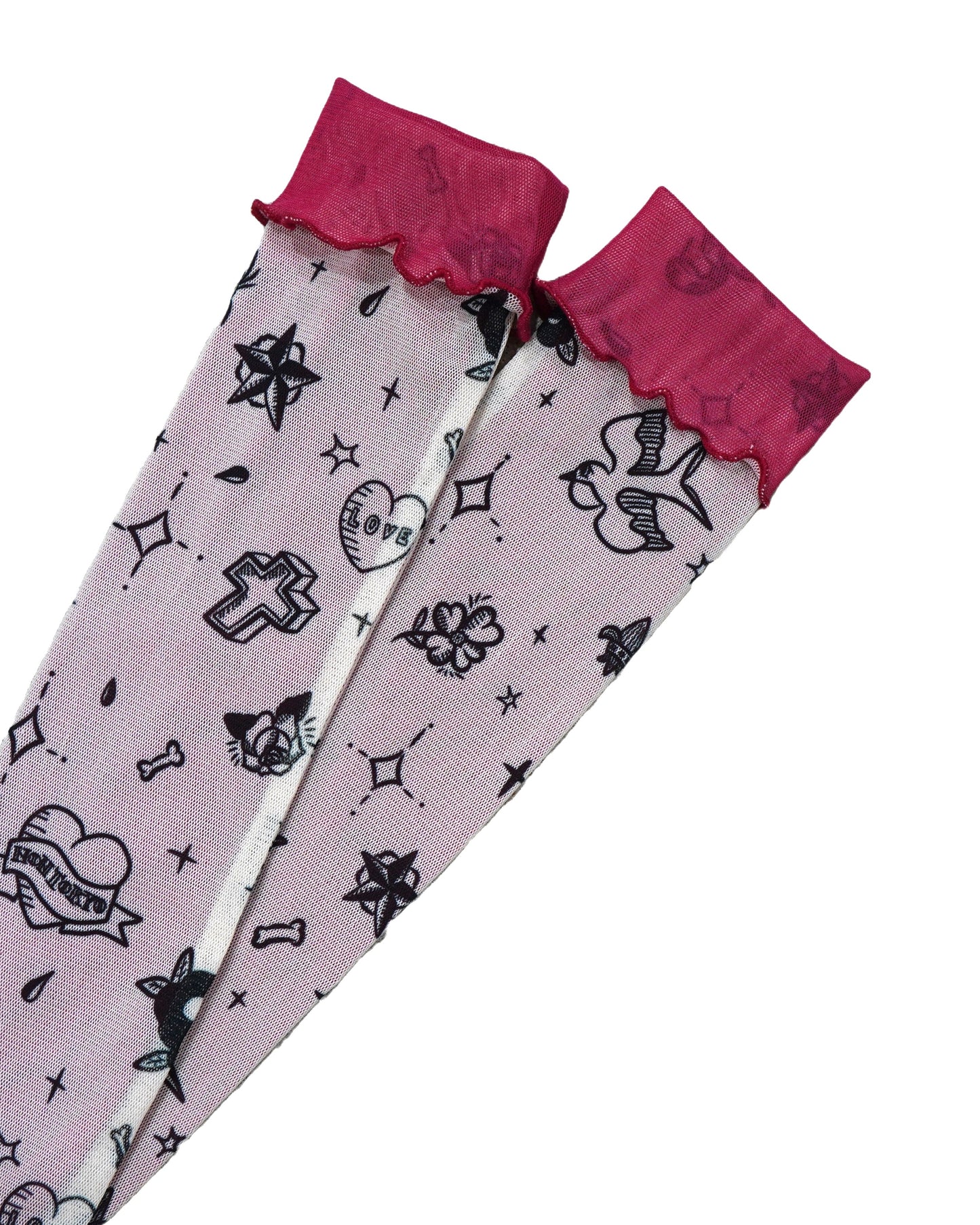 NON TOKYO / REVERSIBLE POWERNET SOX (SHORT / TATOO×PINK)