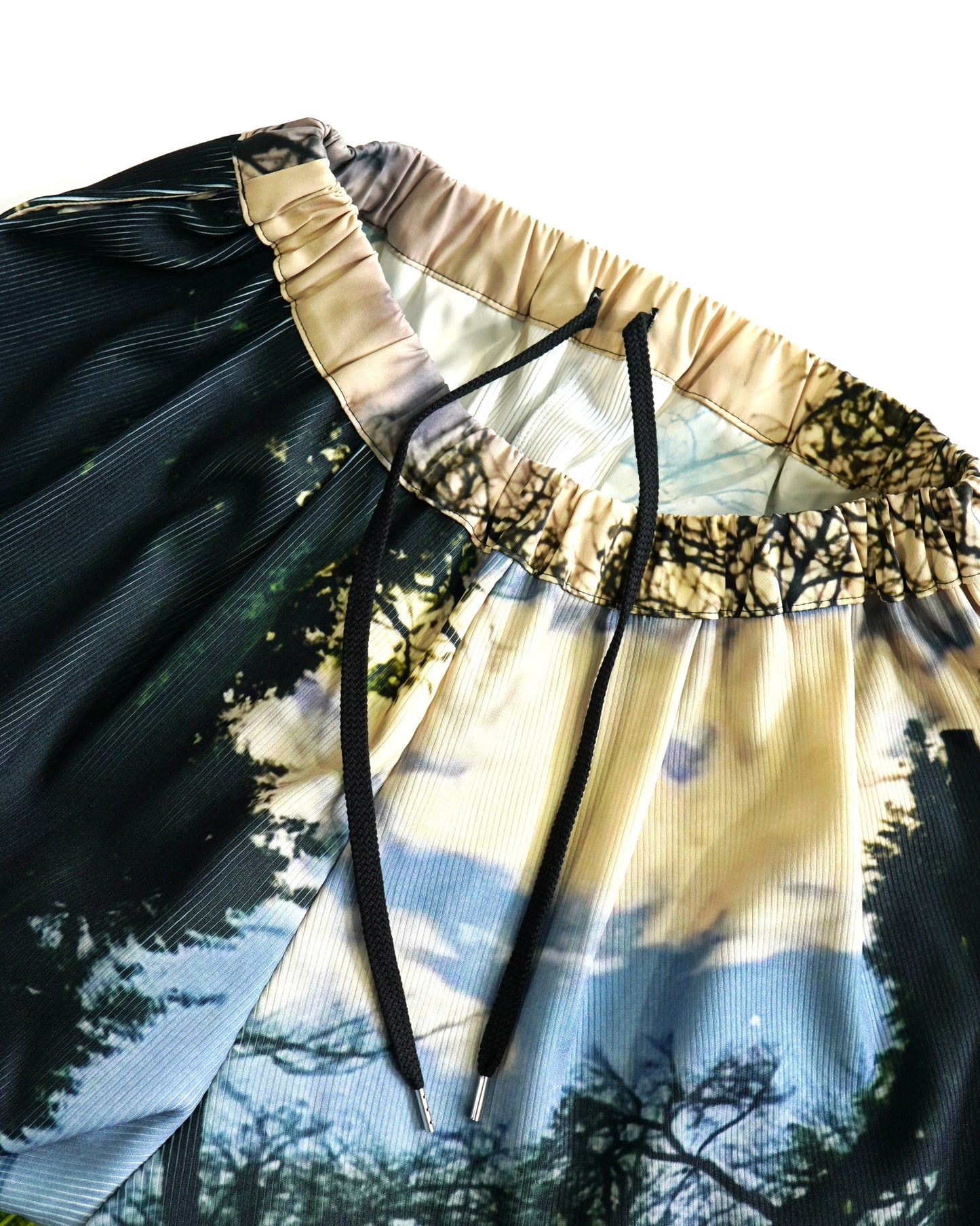 PRINT RIB WIDE SHORTS (PARK)
