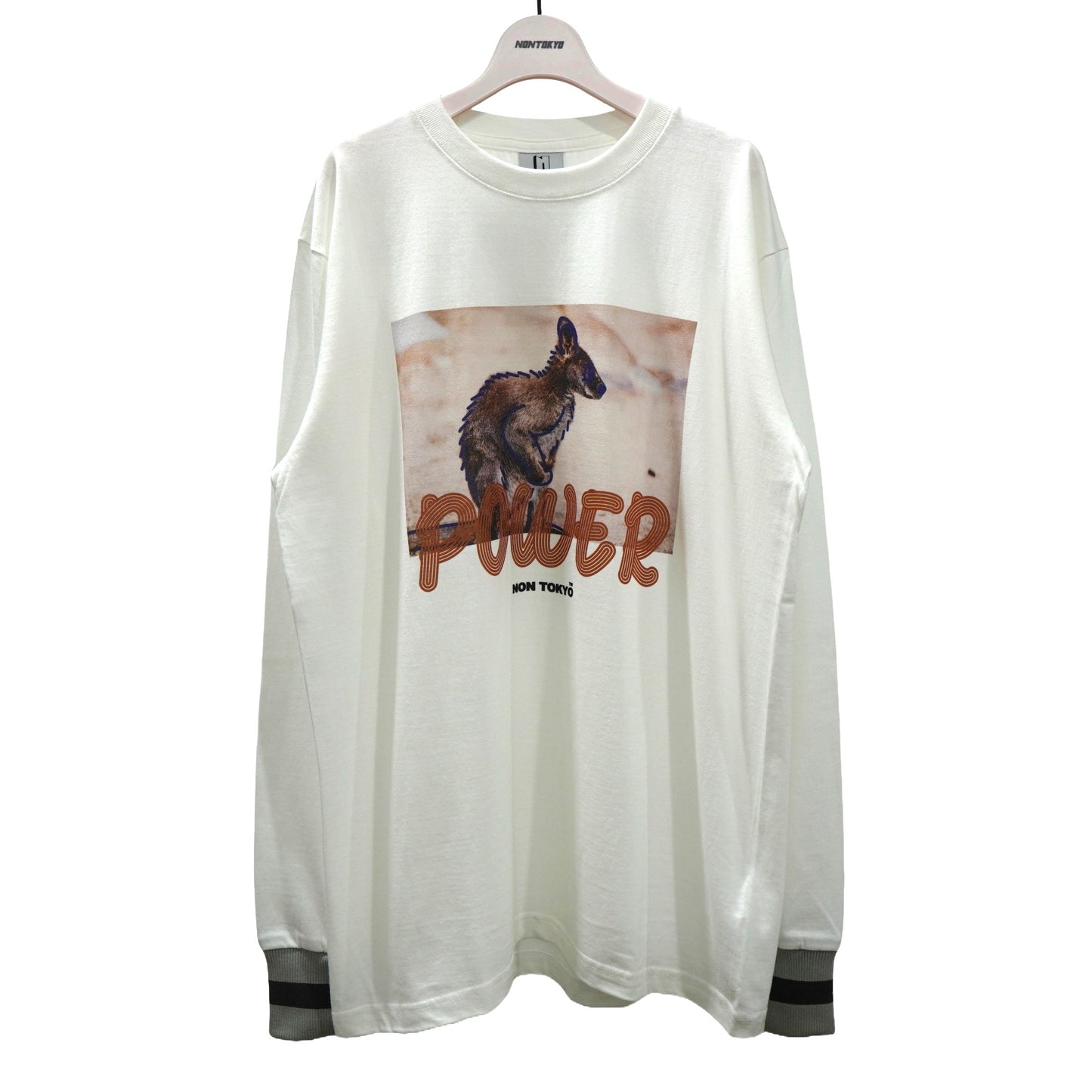 NON TOKYO / KANGAROO LONG T/S (WHITE) / &lt;NON TOKYO&gt; Kangaroo long sleeve T-shirt (white