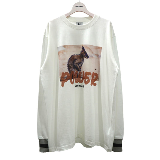 NON TOKYO / KANGAROO PRINT LONG T-SHIRT (WHITE)