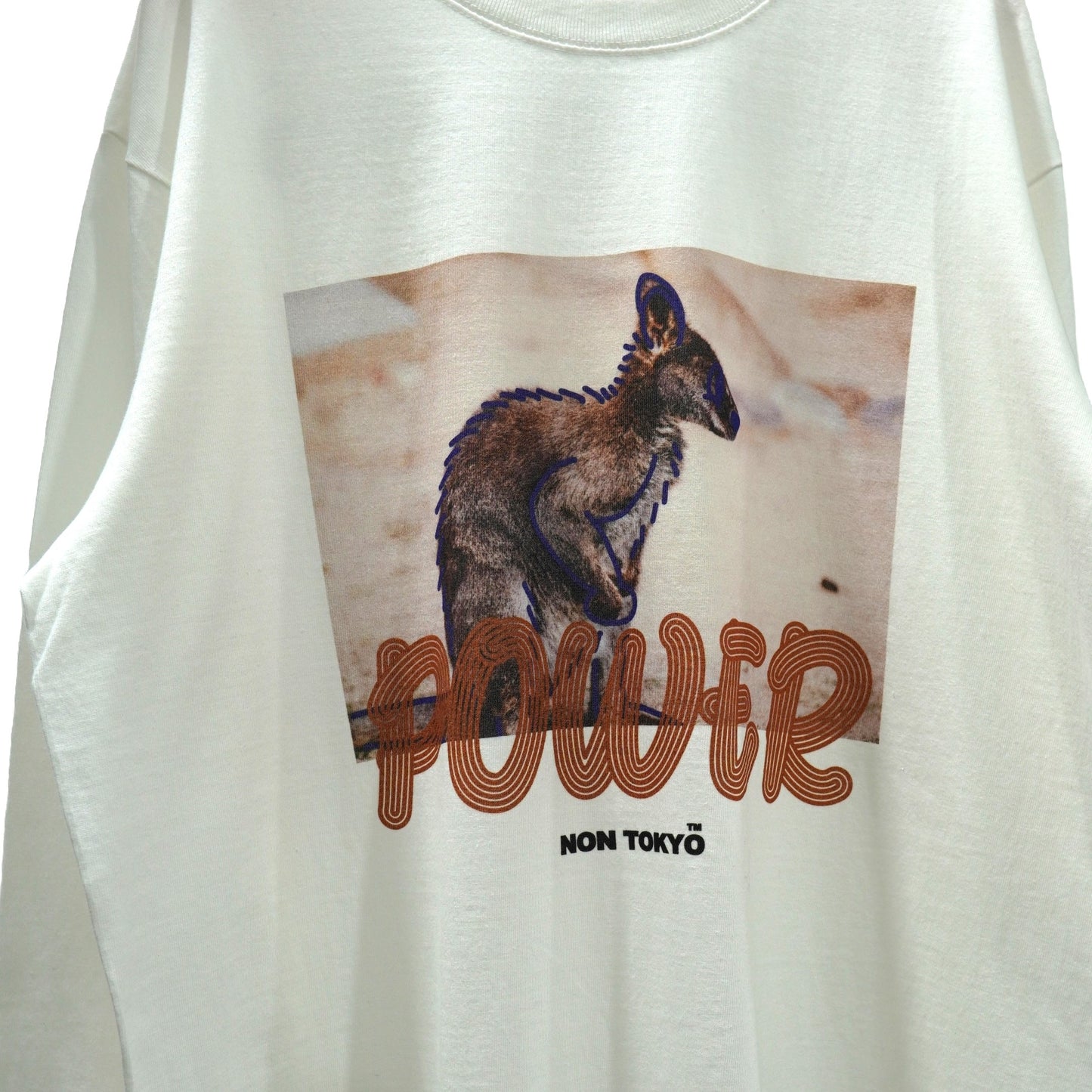 NON TOKYO / KANGAROO LONG T/S (WHITE) / &lt;NON TOKYO&gt; Kangaroo long sleeve T-shirt (white