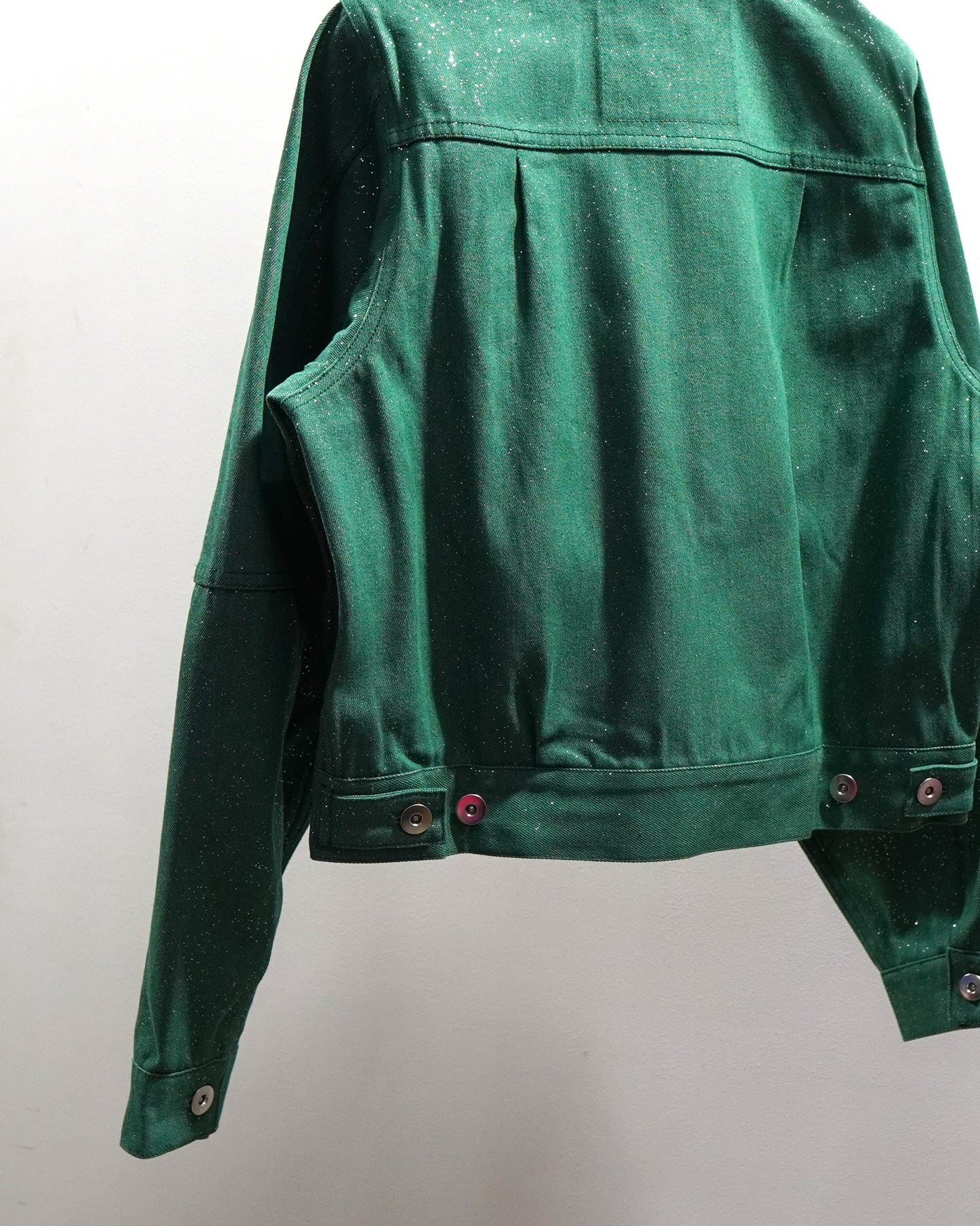 LAME DENIM JACKET (GREEN)