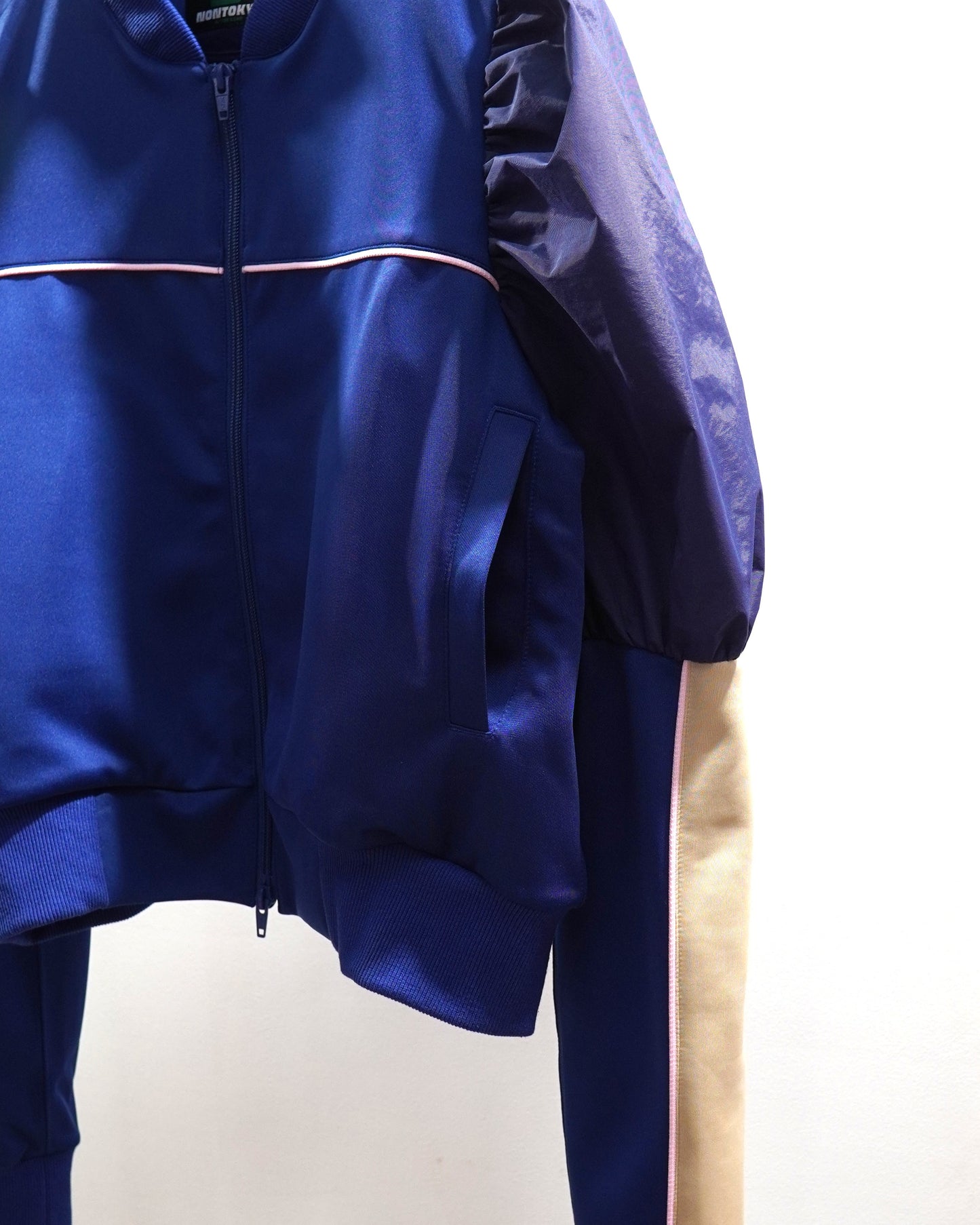 PUFF SLEEVE ZIP-UP JERSEY (BLUE)