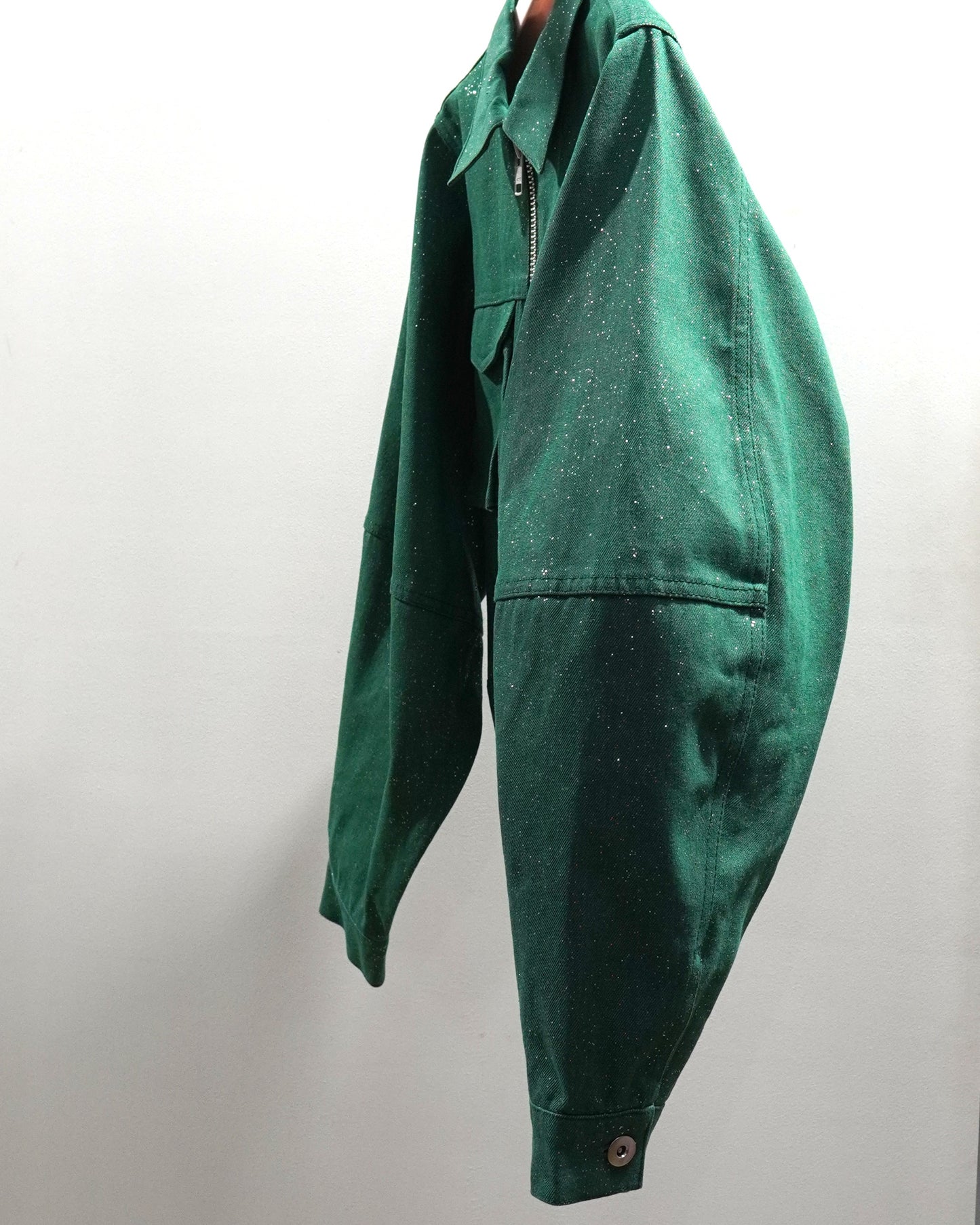 LAME DENIM JACKET (GREEN)