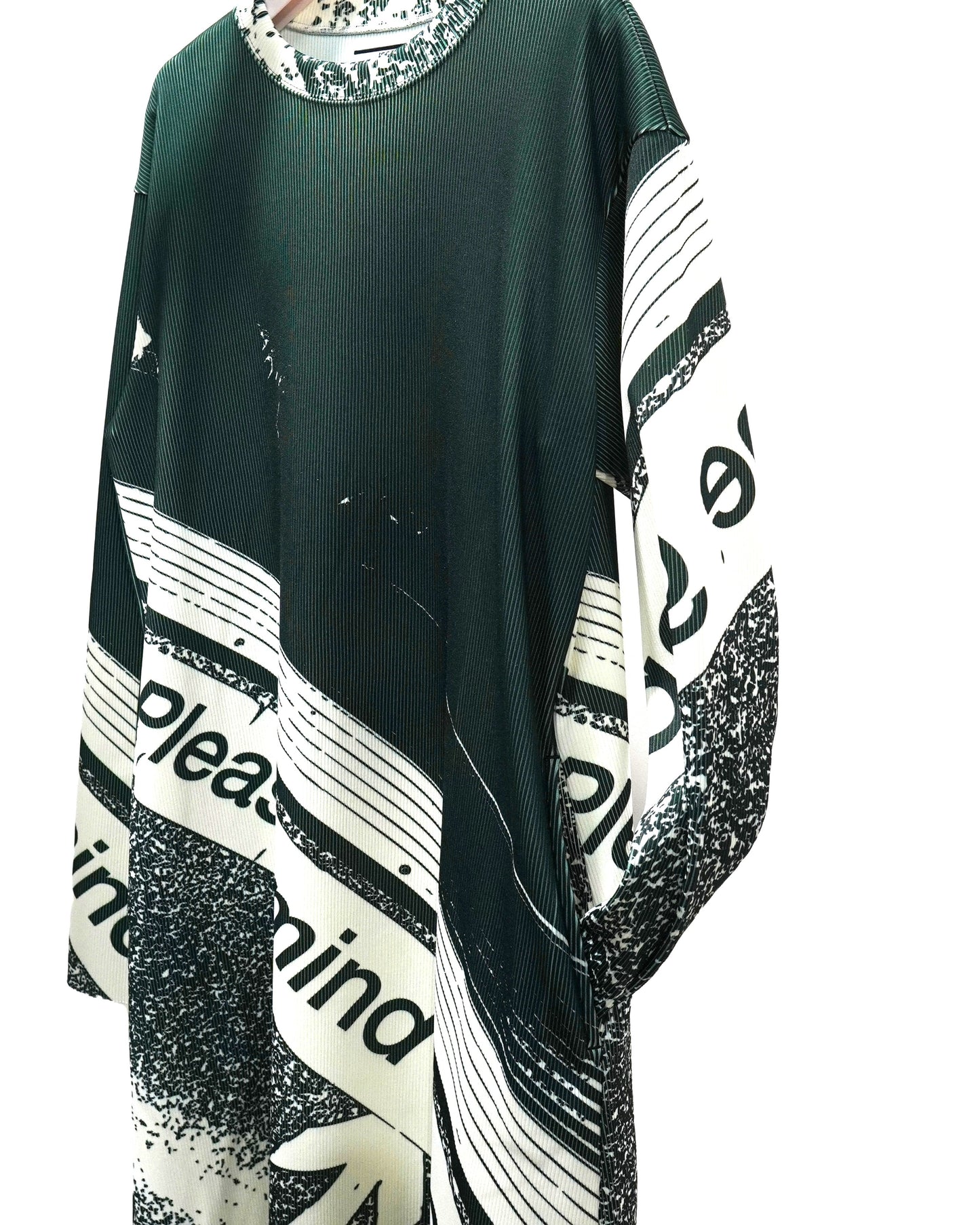 PRINT RIB L/S ONE-PIECE (GREEN)