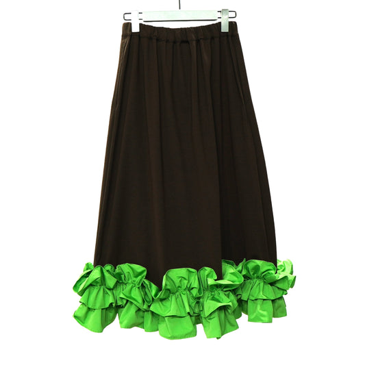 NON TOKYO / FRILL SKIRT (BROWN×GREEN)