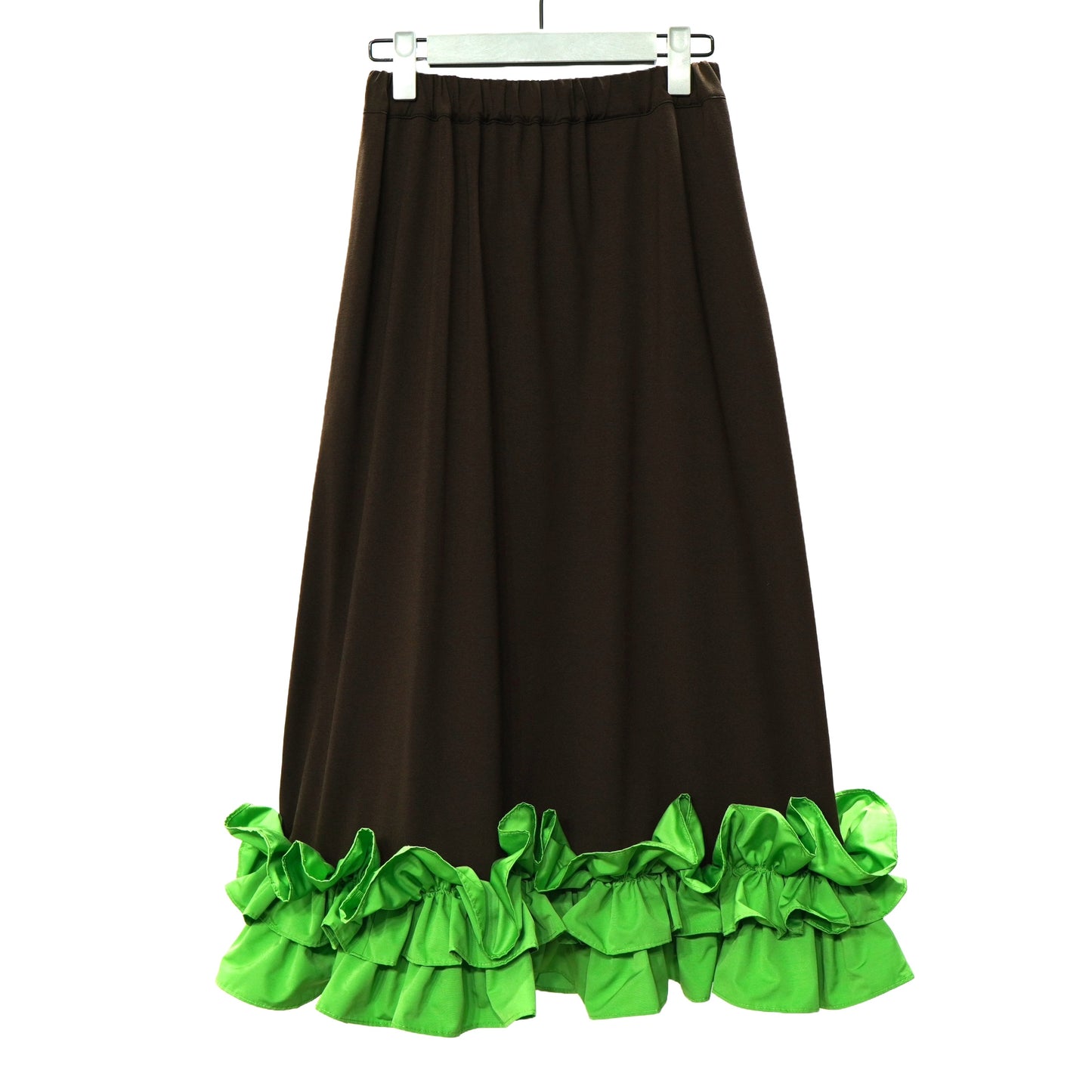 NON TOKYO / FRILL SKIRT (BROWN×GREEN) / 〈ノントーキョー〉フリルスカート (ブラウン×グリーン)