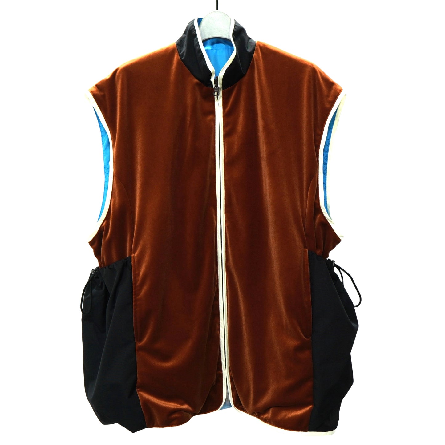 NON TOKYO / REVERSIBLE VELOUR VEST (ORANGE×BLUE)