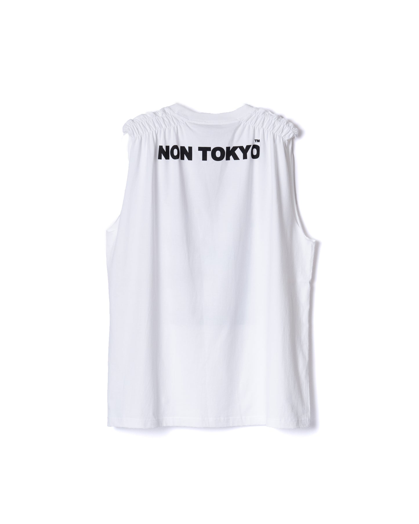 NON TOKYO / GATHER SLEEVE C/S (CROCODILE / WHITE) / Gathered sleeve cut and sew (crocodile / white)