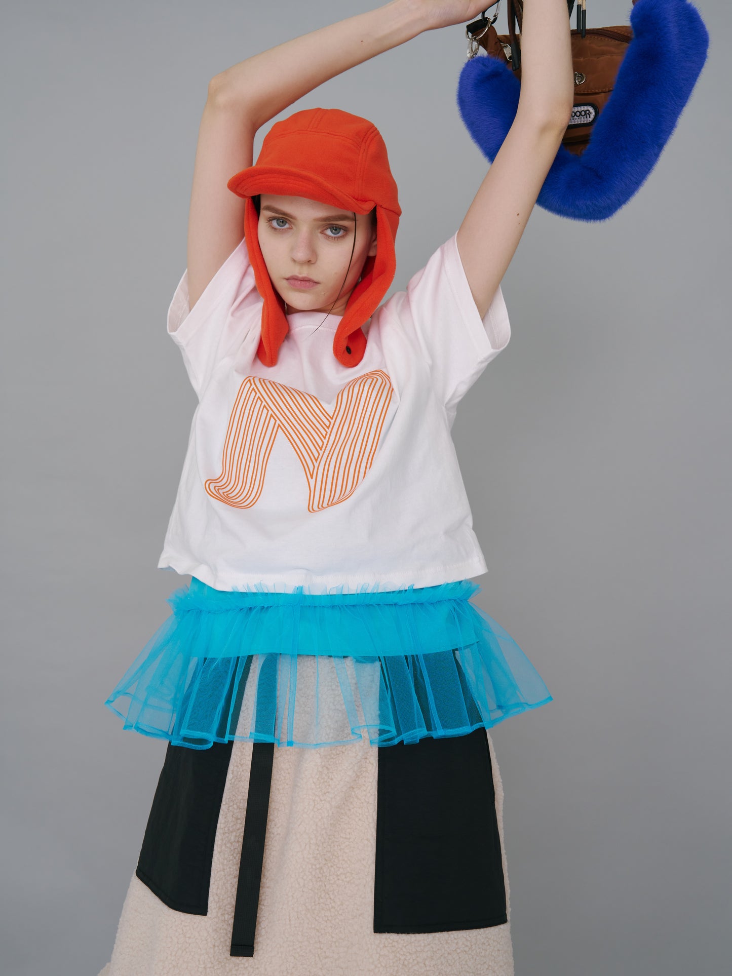 NON TOKYO / GATHER TULLE CAMISOLE (LIGHT BLUE) / &lt;NON TOKYO&gt; Gathered tulle camisole (light blue)