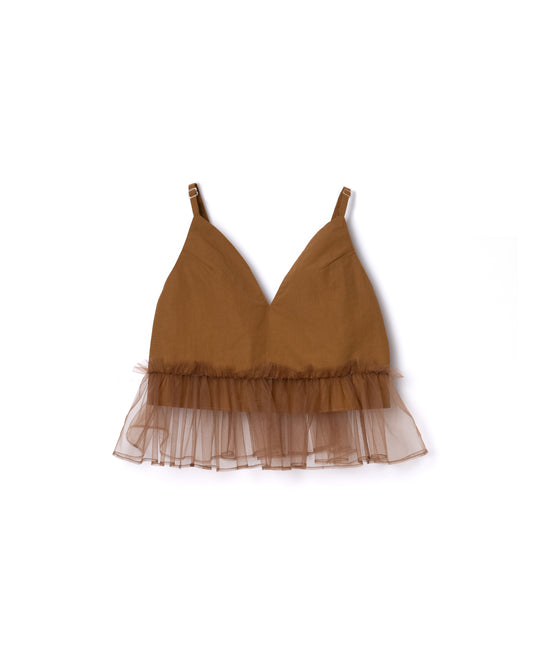 NON TOKYO / GATHER TULLE CAMISOLE (MUSTARD)