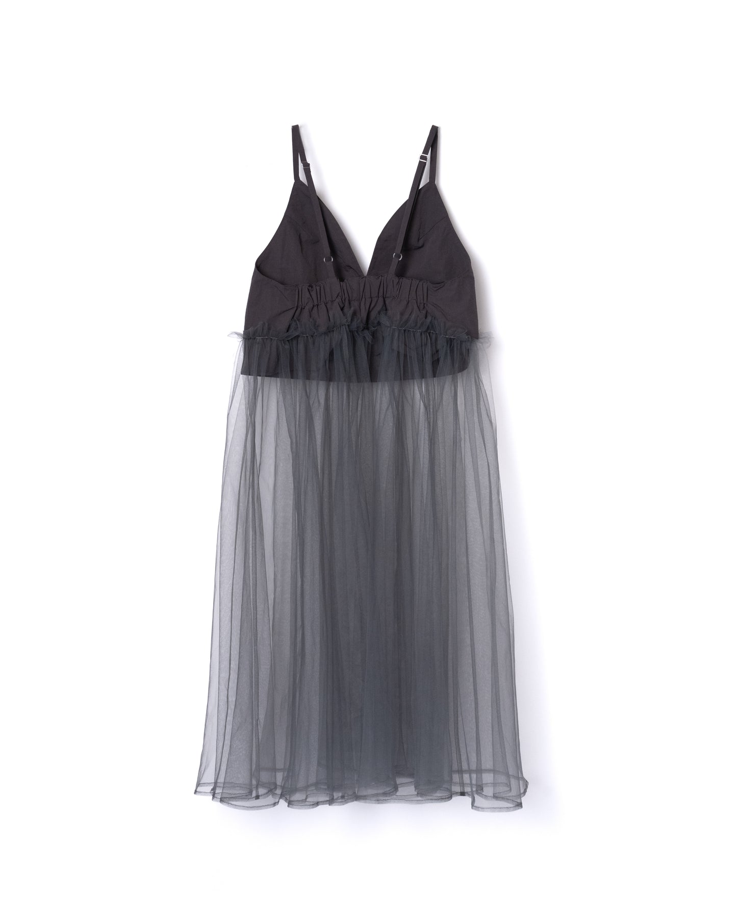 NON TOKYO / GATHER TULLE CAMISOLE ONE-PIECE (GRAY) / &lt;NON TOKYO&gt; Gathered tulle camisole dress (gray)