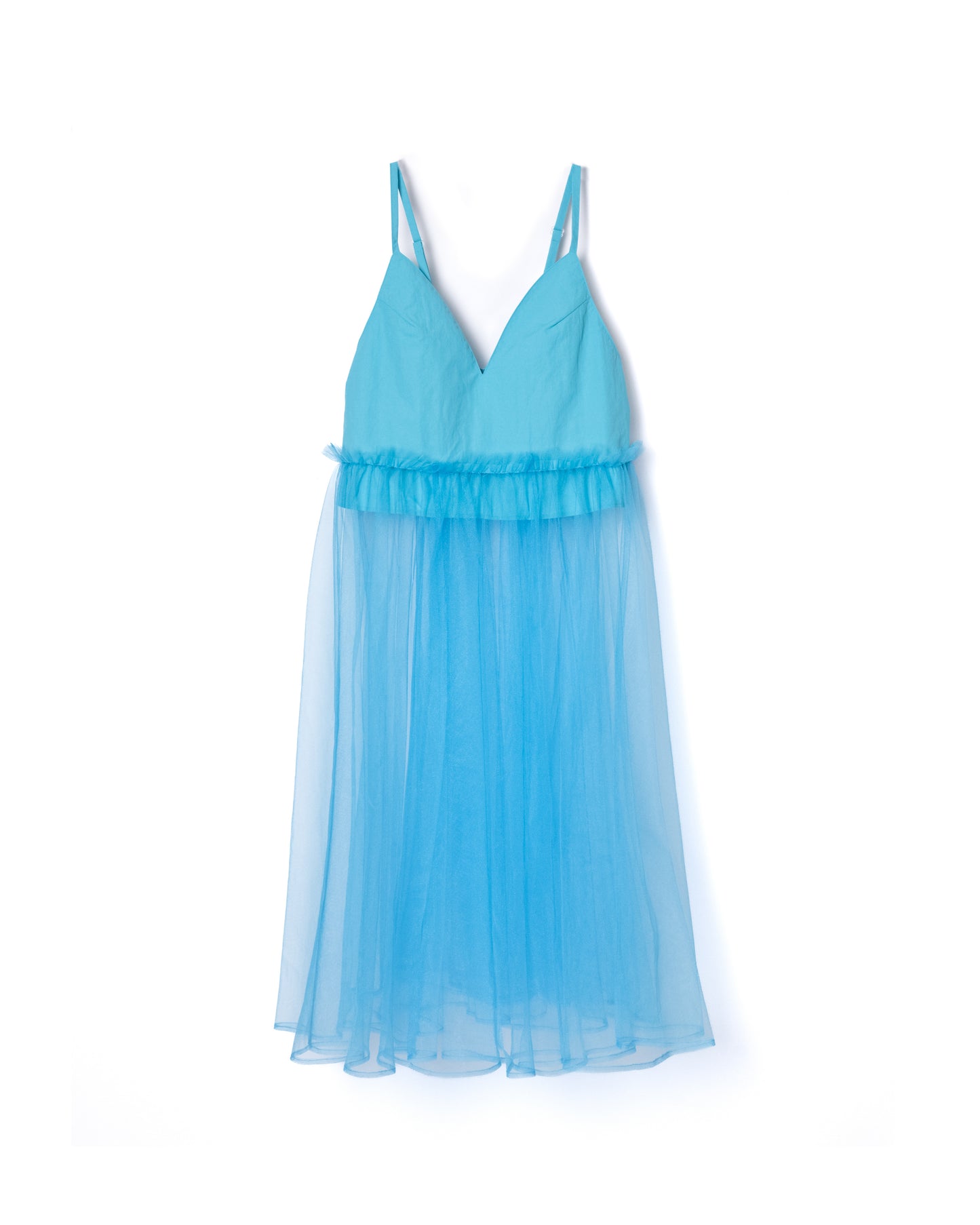 NON TOKYO / GATHER TULLE CAMISOLE ONE-PIECE (LIGHT BLUE)