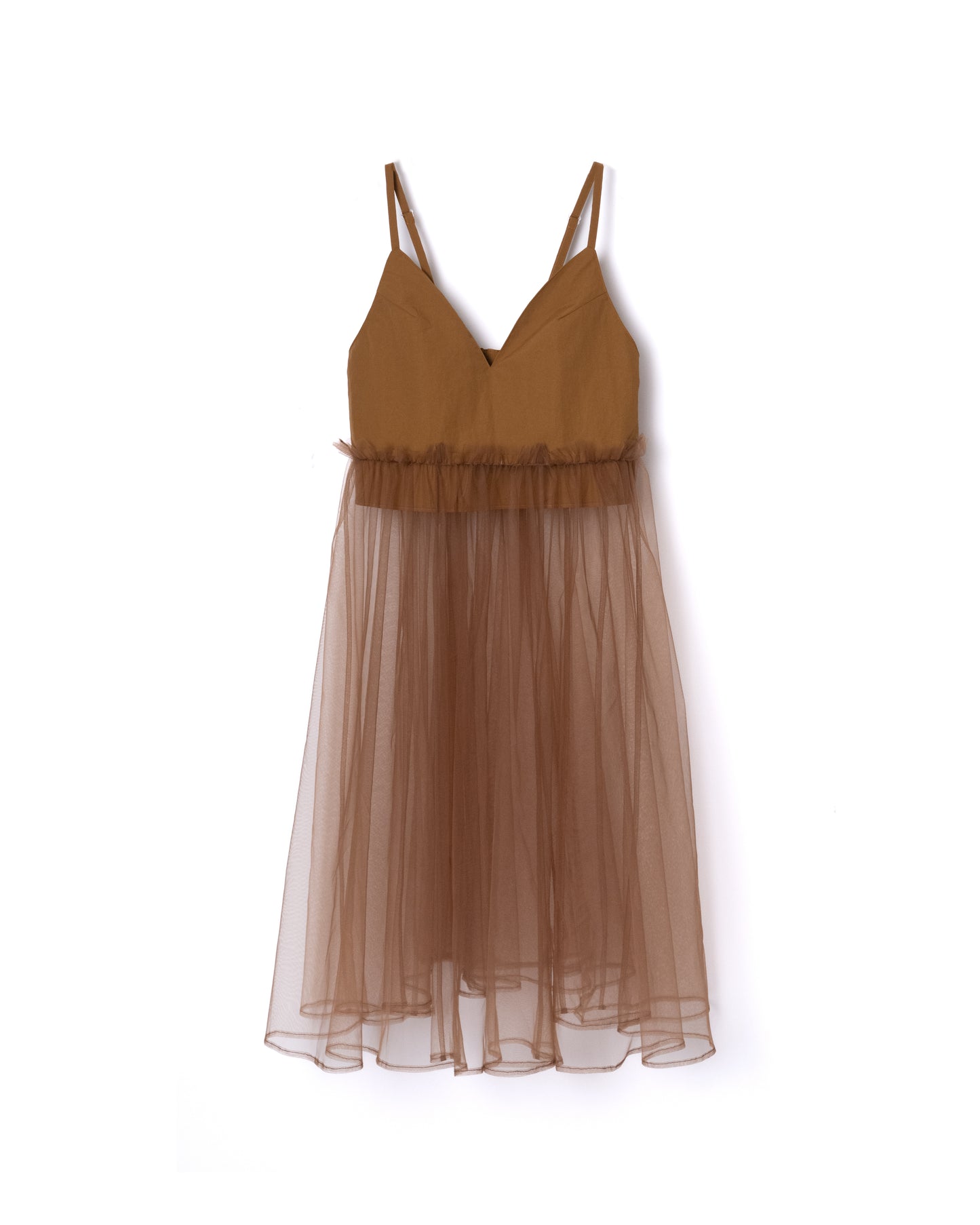 NON TOKYO / GATHER TULLE CAMISOLE ONE-PIECE (MUSTARD)