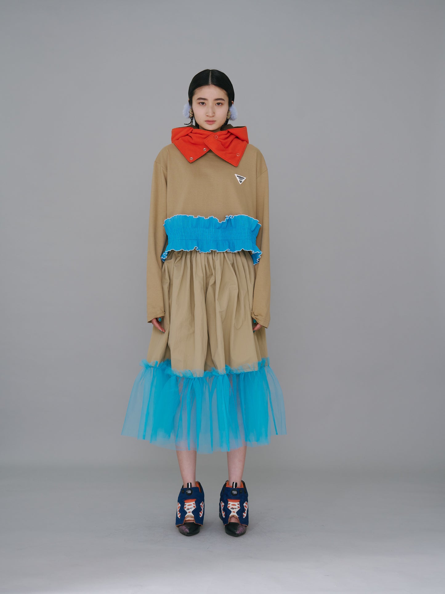 NON TOKYO / GATHER TULLE SKIRT (BEIGE×L.BLUE)