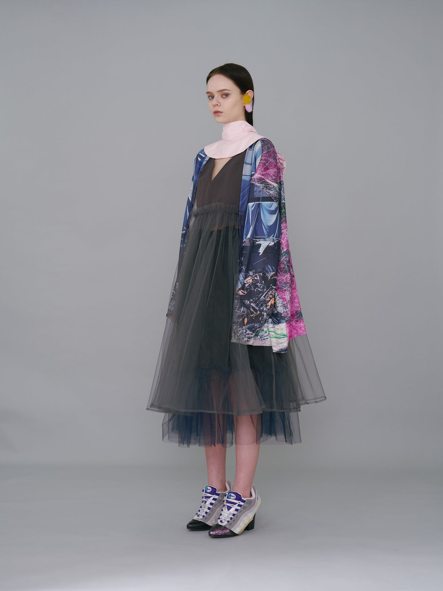 NON TOKYO / GATHER TULLE SKIRT (BLACK×NAVY) / &lt;NON TOKYO&gt; Gathered tulle skirt (black×navy)