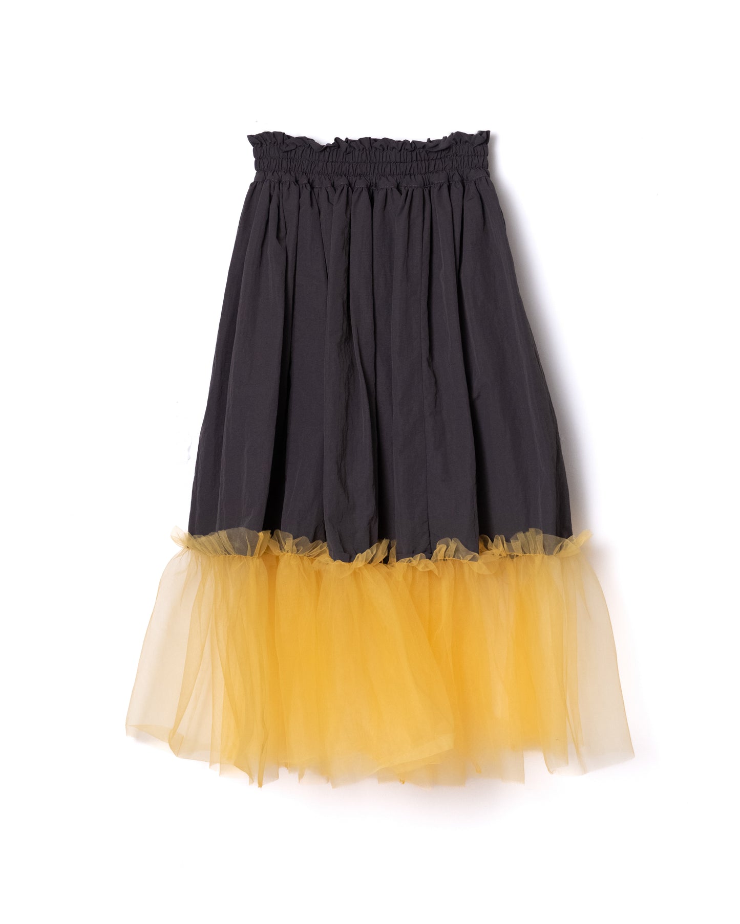 NON TOKYO / GATHER TULLE SKIRT (GRAY×YELLOW)