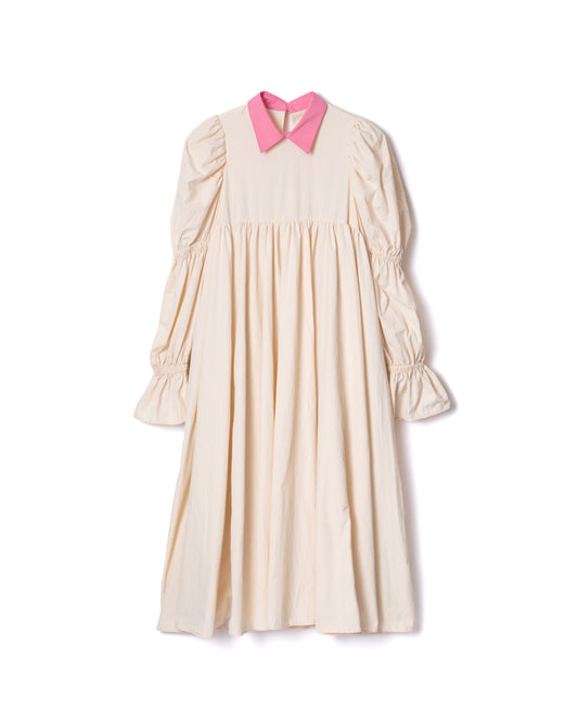 NON TOKYO / POWER SHOULDER WASHER SHIRT ONE-PIECE (IVORY)