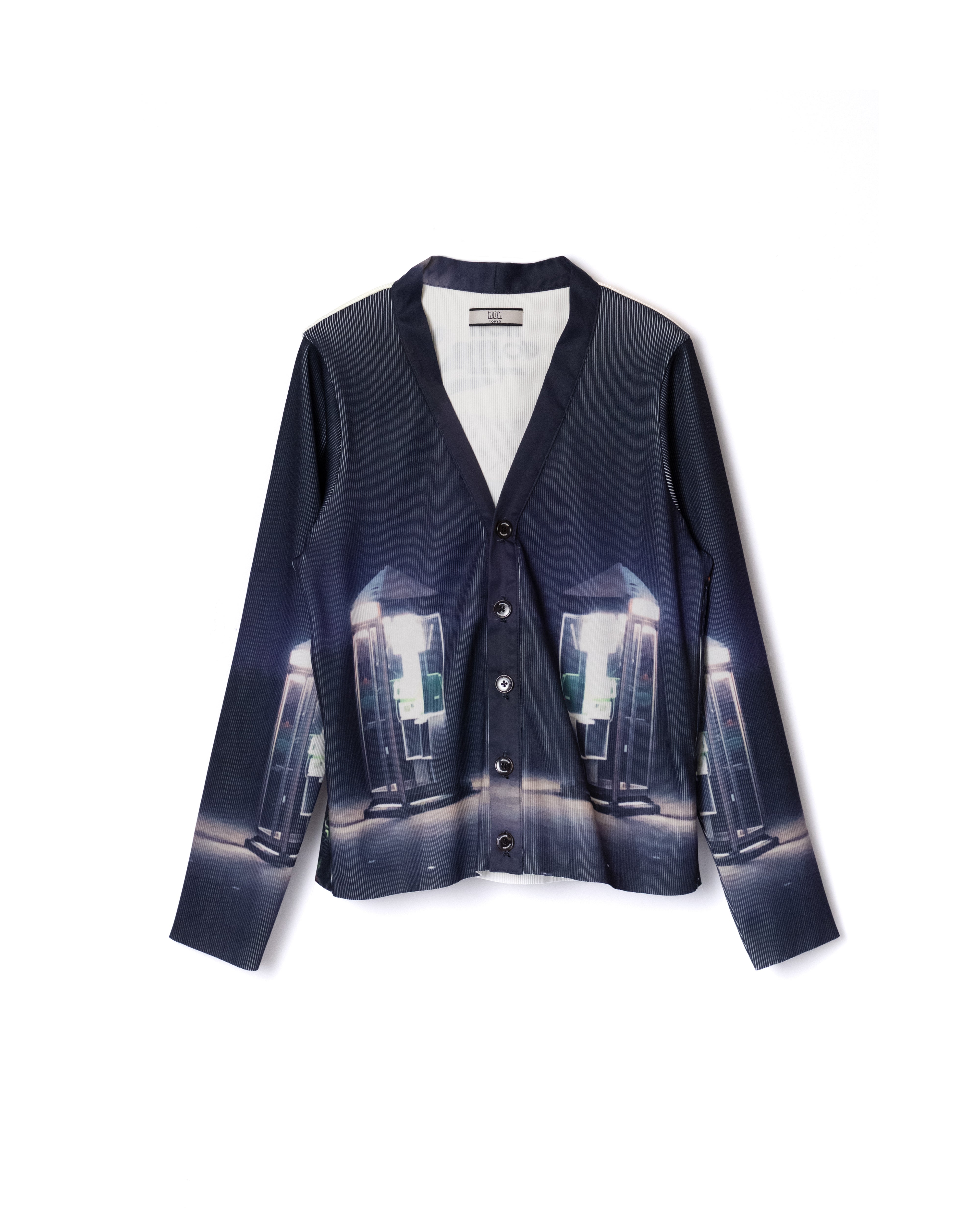 NON TOKYO / PRINT RIB CARDIGAN (PUBLIC PHONE)