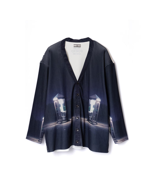 NON TOKYO / PRINT RIB BIG CARDIGAN (PUBLIC PHONE)