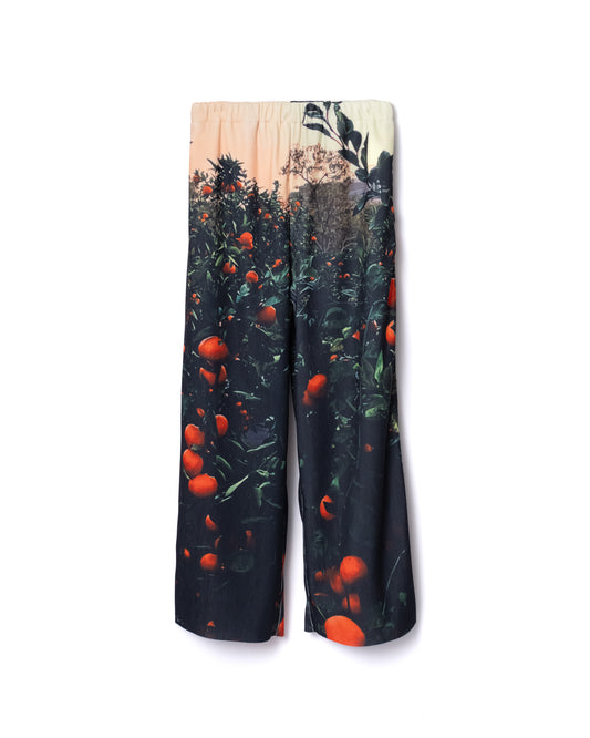 NON TOKYO / PRINT RIB WIDE PANTS (ORANGE)