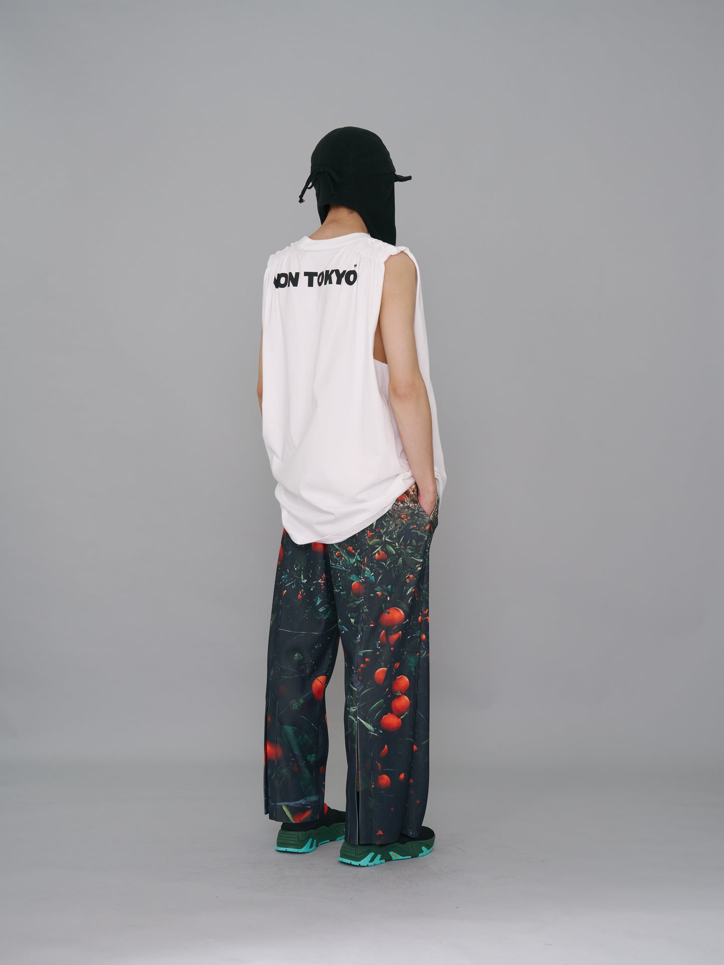 NON TOKYO / PRINT RIB WIDE PANTS (ORANGE)