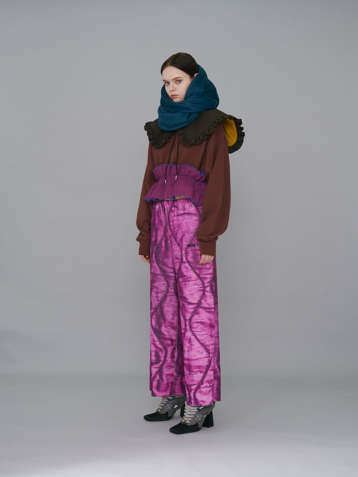 NON TOKYO / PRINT RIB WIDE PANTS (QUILTING)