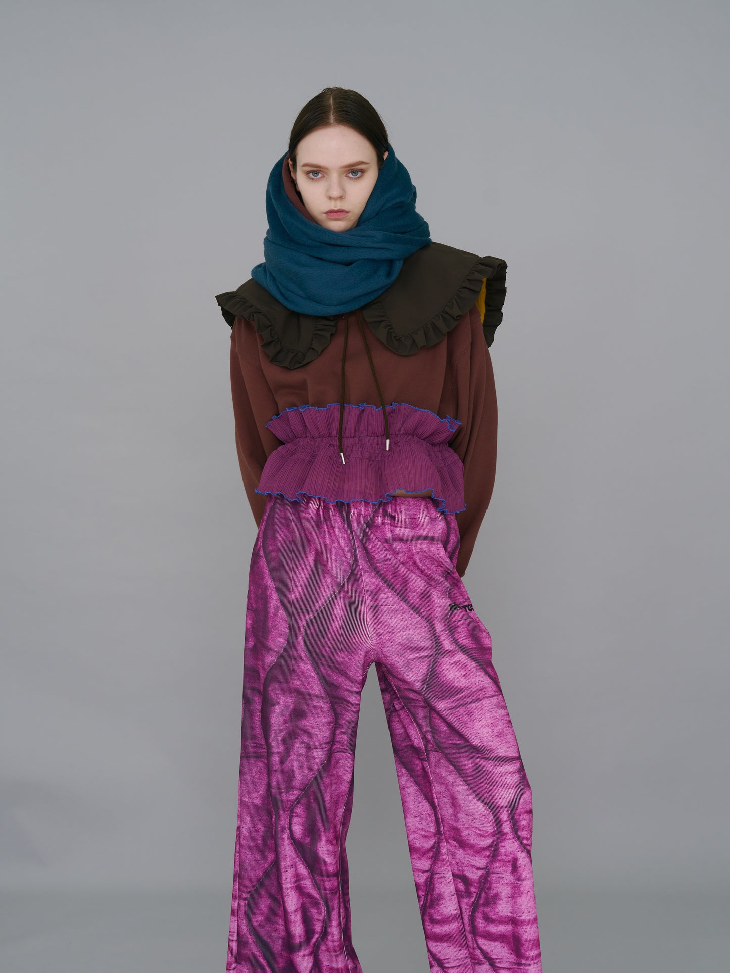 NON TOKYO / PRINT RIB WIDE PANTS (QUILTING)