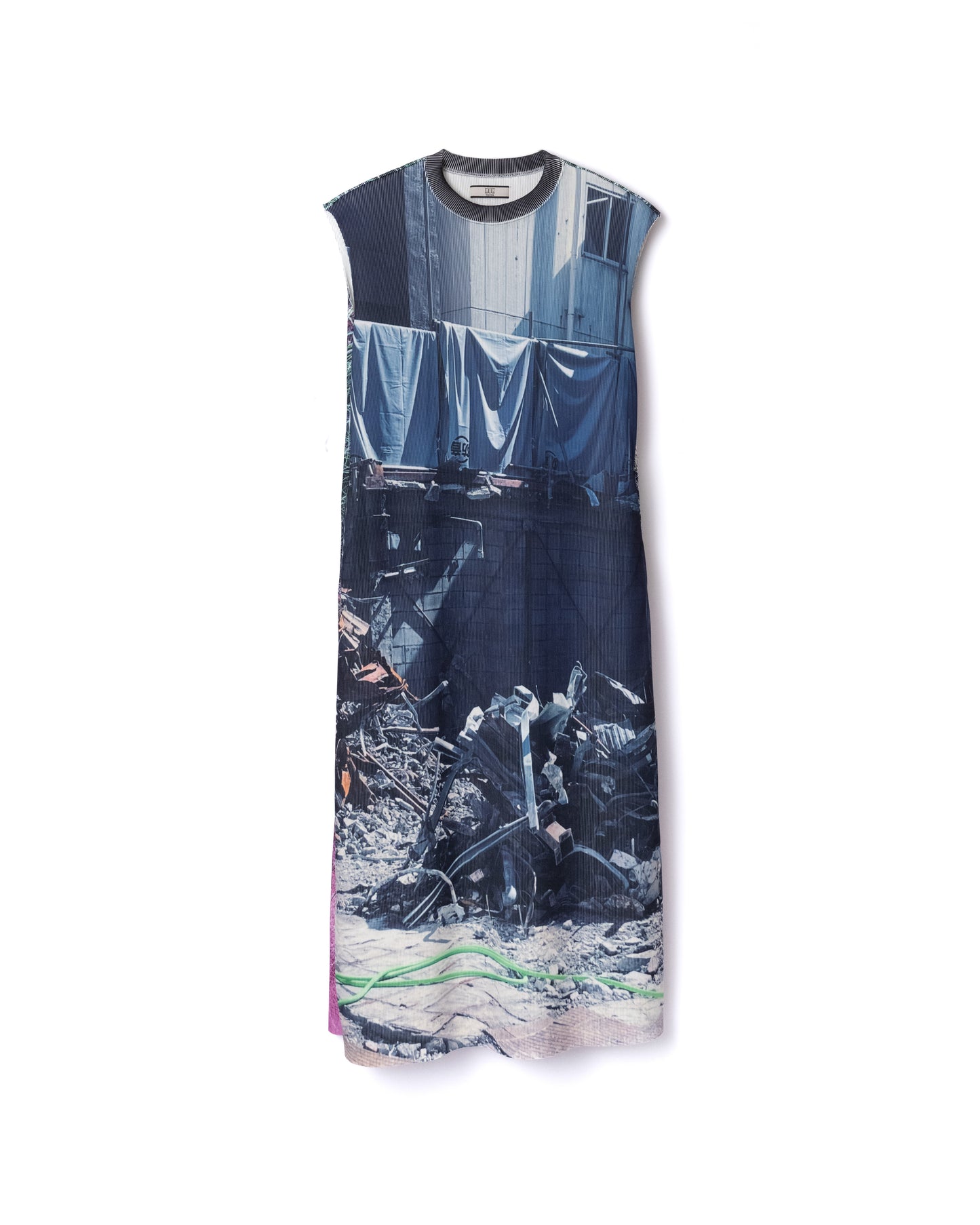 NON TOKYO / PRINT RIB NO SLEEVE ONE-PIECE (CONSTRUCTION)