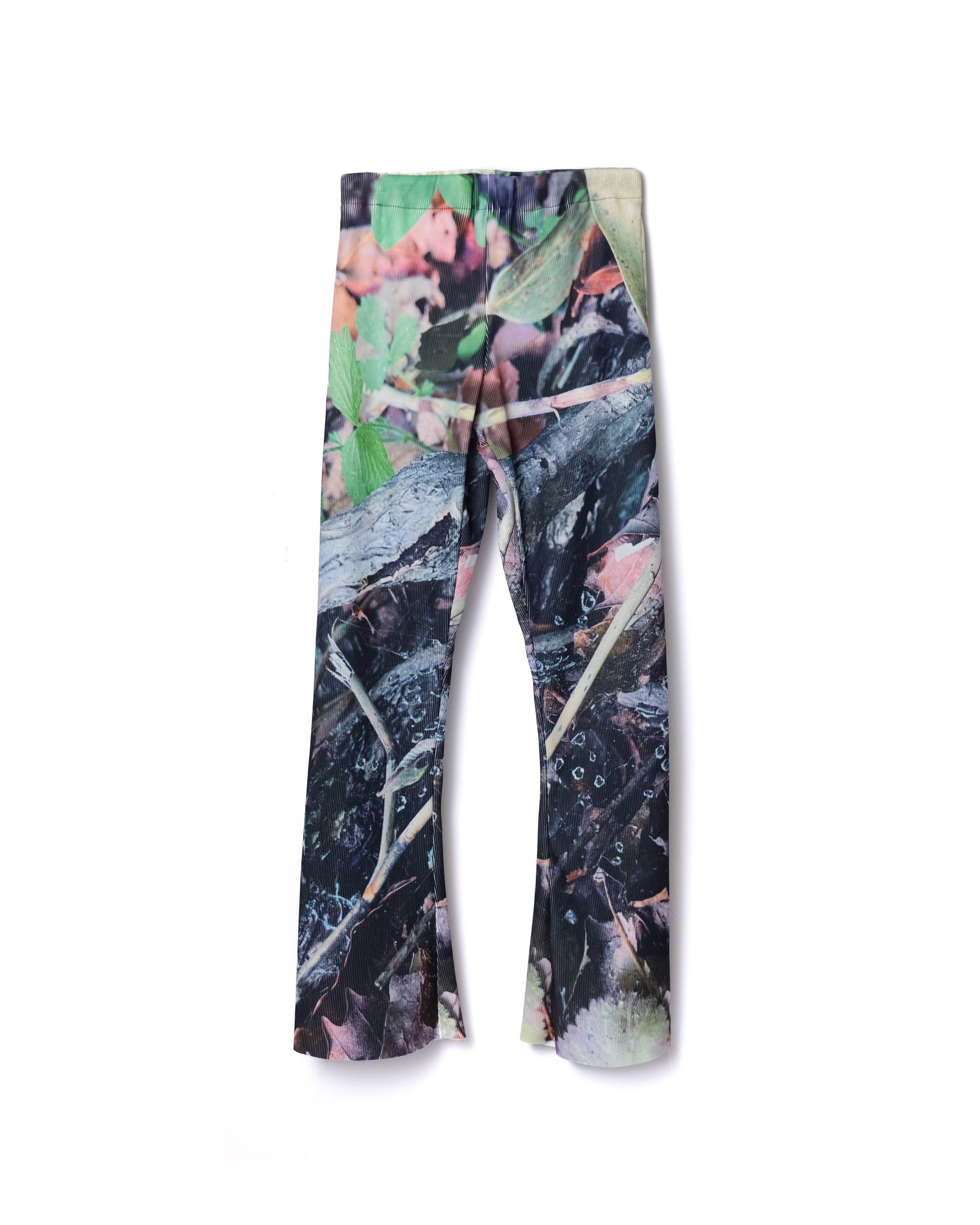 NON TOKYO / PRINT RIB FLARE PANTS (LEAF)