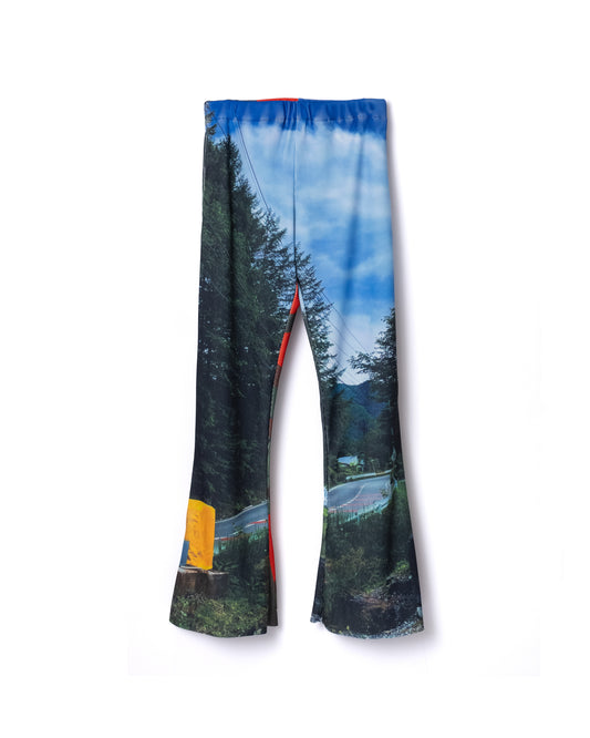 NON TOKYO / PRINT RIB FLARE PANTS (ROAD)