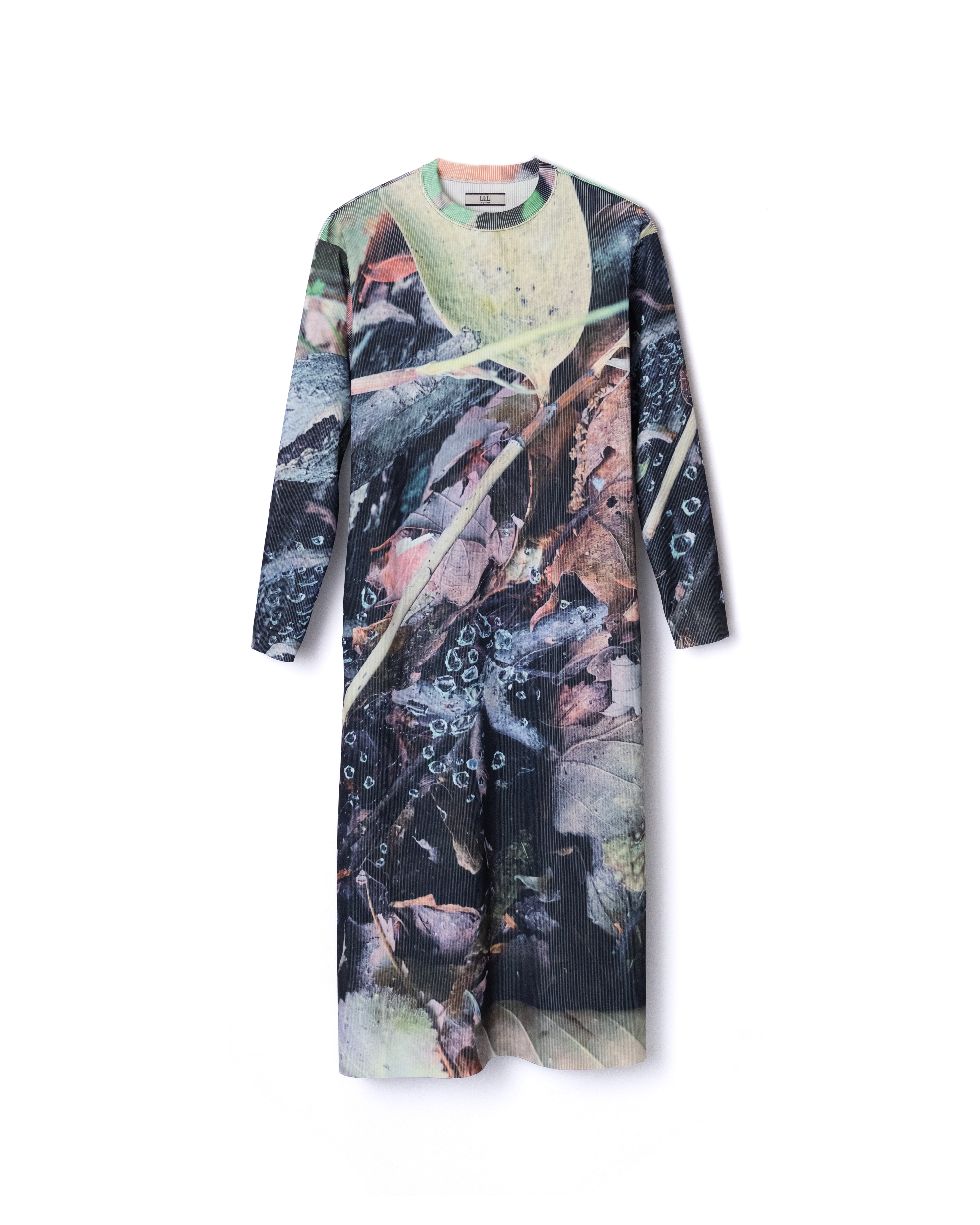 NON TOKYO / PRINT RIB LONG SLEEVE ONE-PIECE (LEAF)