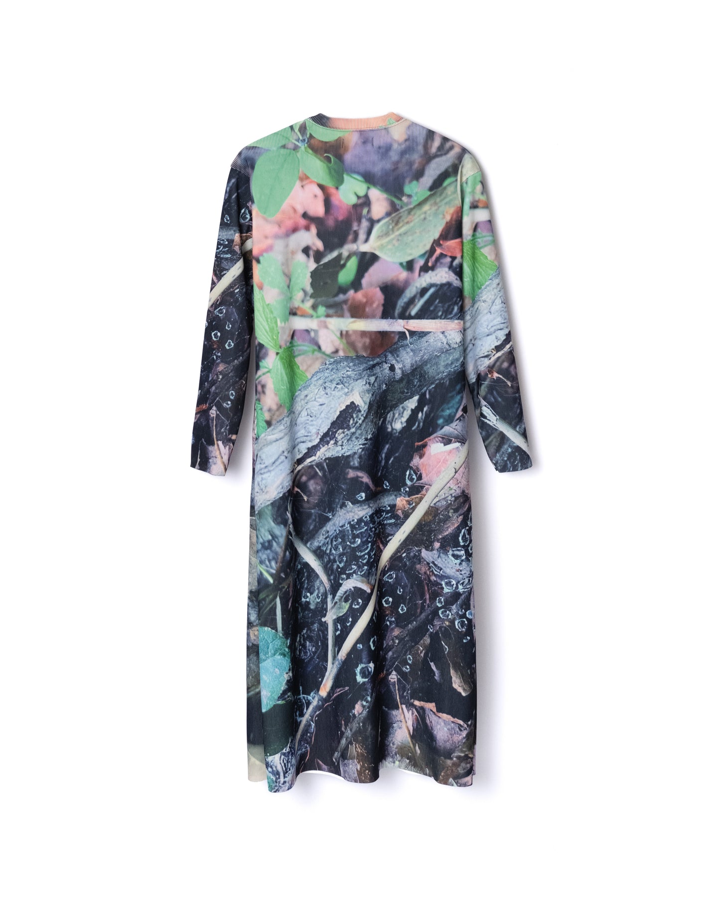 NON TOKYO / PRINT RIB LONG SLEEVE ONE-PIECE (LEAF)