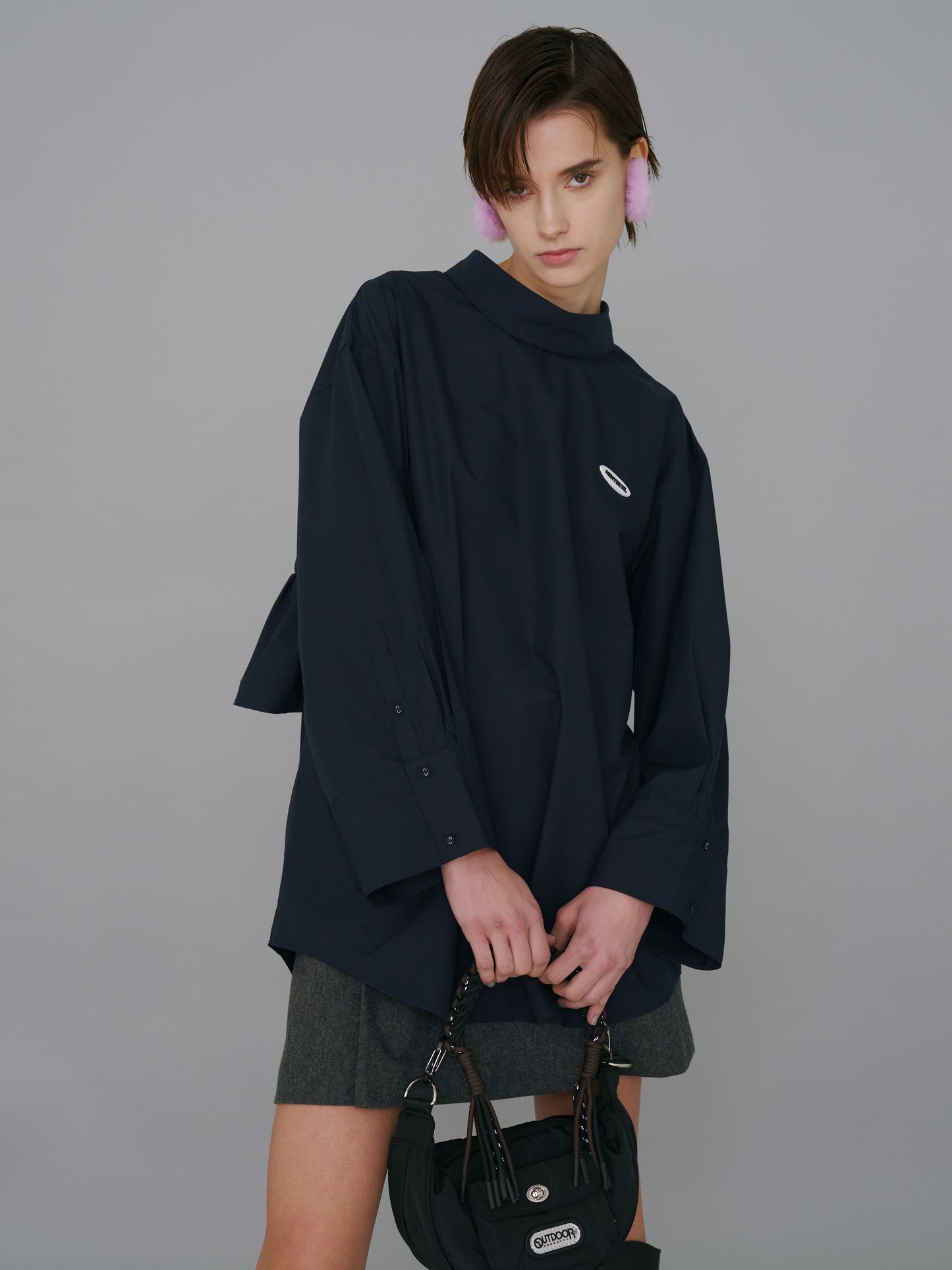 NON TOKYO / WIDE CHIMNEY PULLOVER SHIRTS (NAVY)