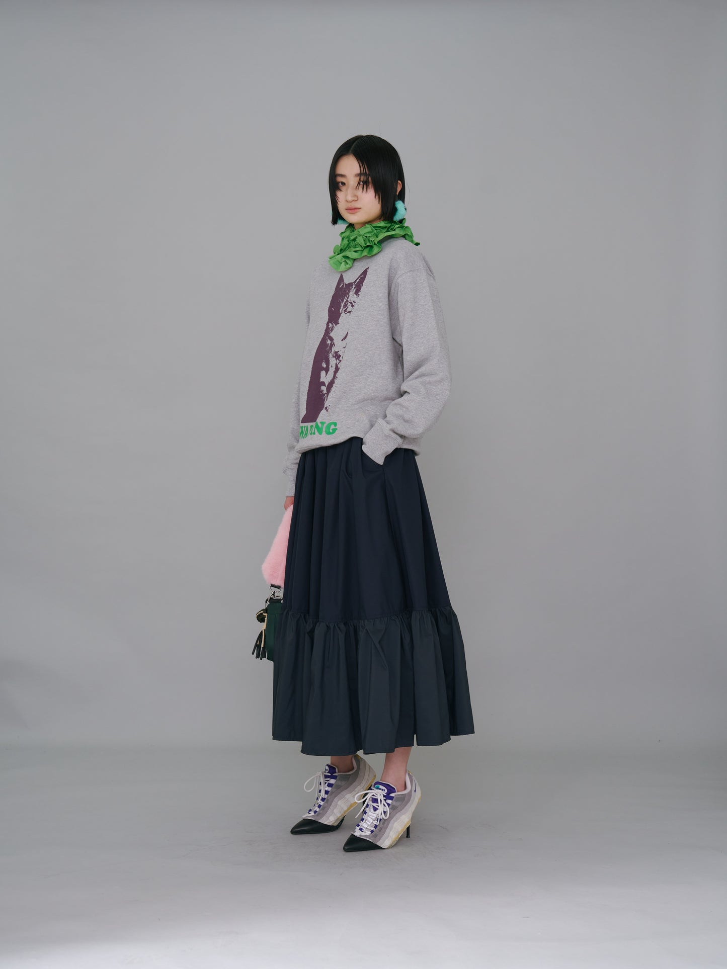 NON TOKYO / SWITCH GATHER SKIRT (NAVY) &lt;NON TOKYO&gt; Switch gathered skirt (navy)