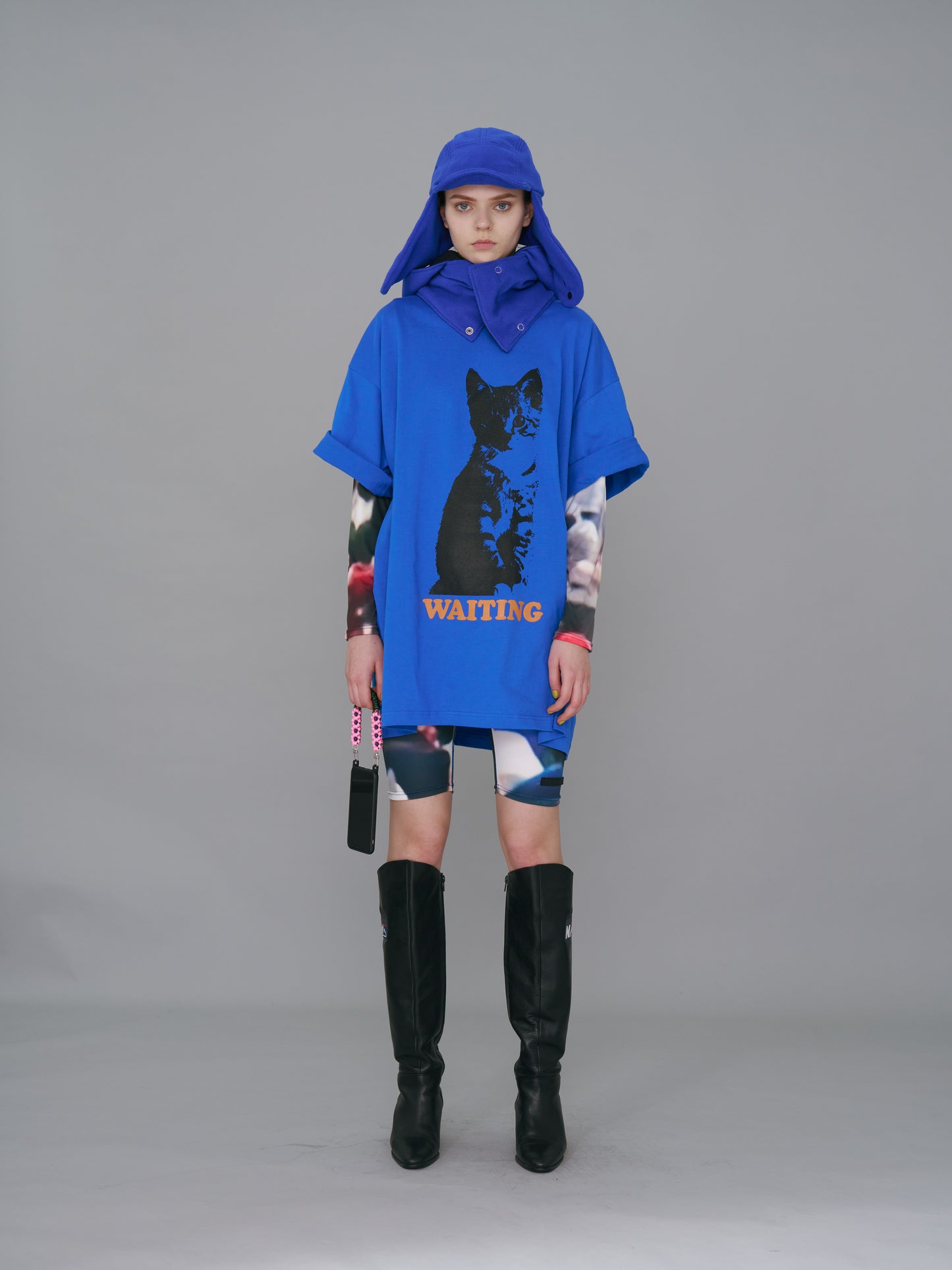 NON TOKYO / PRINT BIG T-SHIRT (CAT / BLUE)