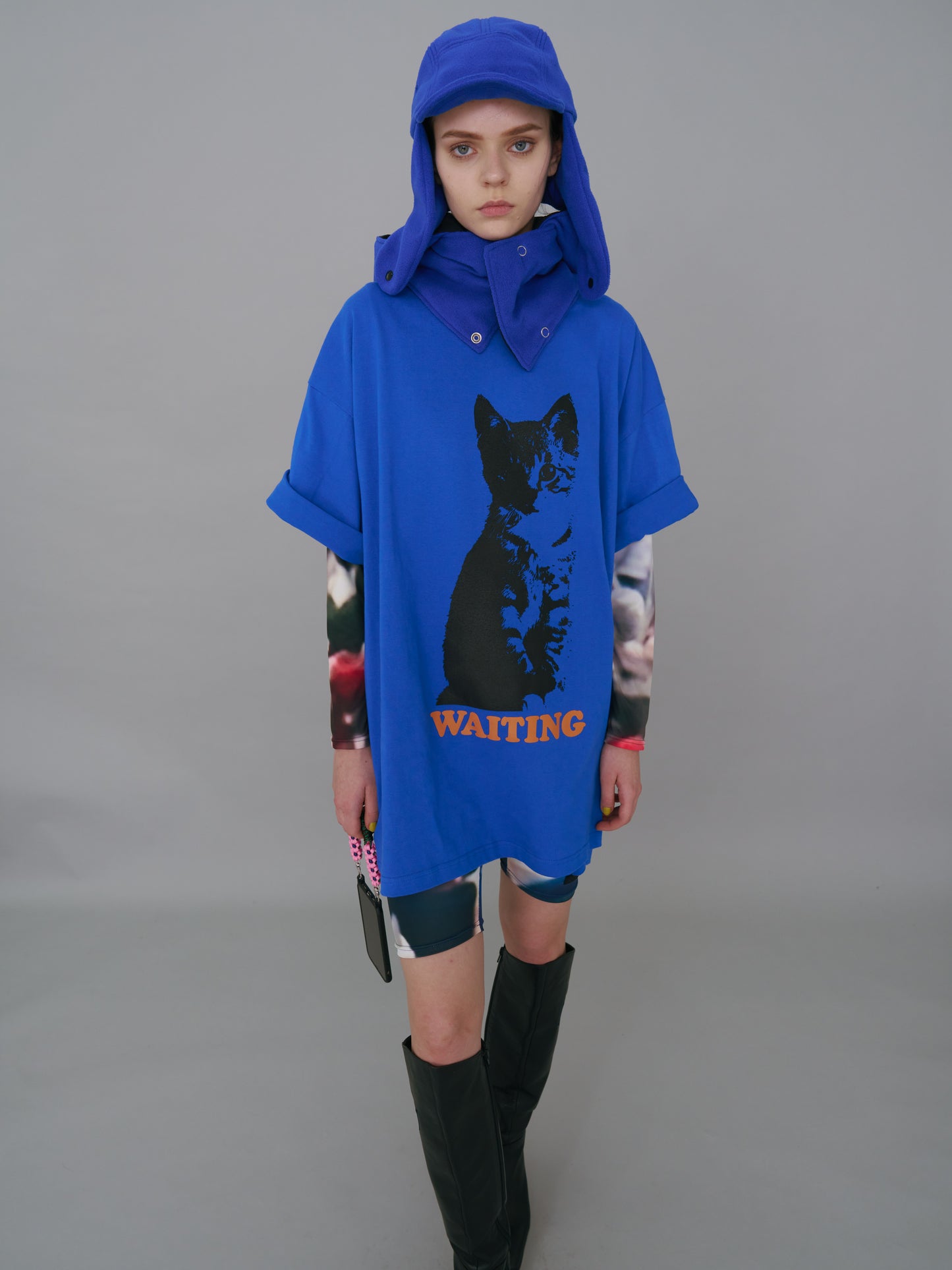 NON TOKYO / PRINT BIG T-SHIRT (CAT / BLUE)