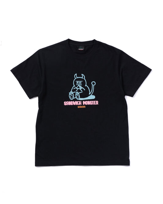 NON TOKYO / GRITTER PRINT T-SHIRT (SANDWICH MONSTER / BLACK)