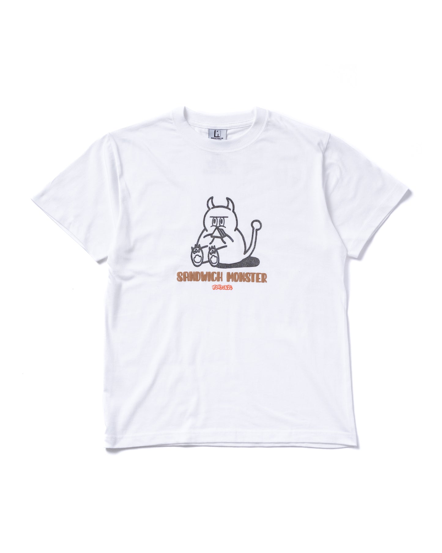 NON TOKYO / GRITTER PRINT T-SHIRT (SANDWICH MONSTER / WHITE)