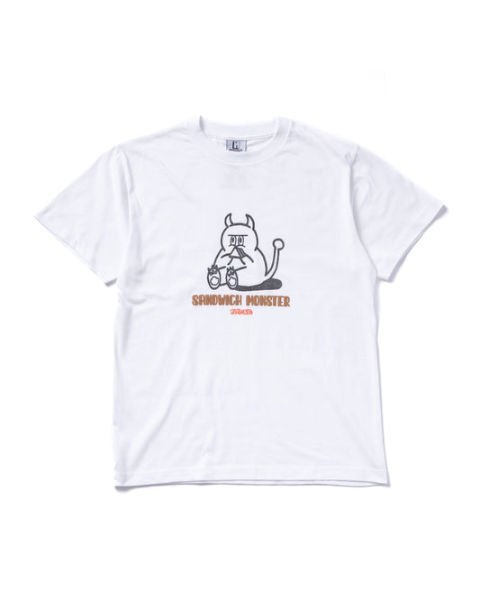 NON TOKYO / GRITTER PRINT T-SHIRT (SANDWICH MONSTER / WHITE)