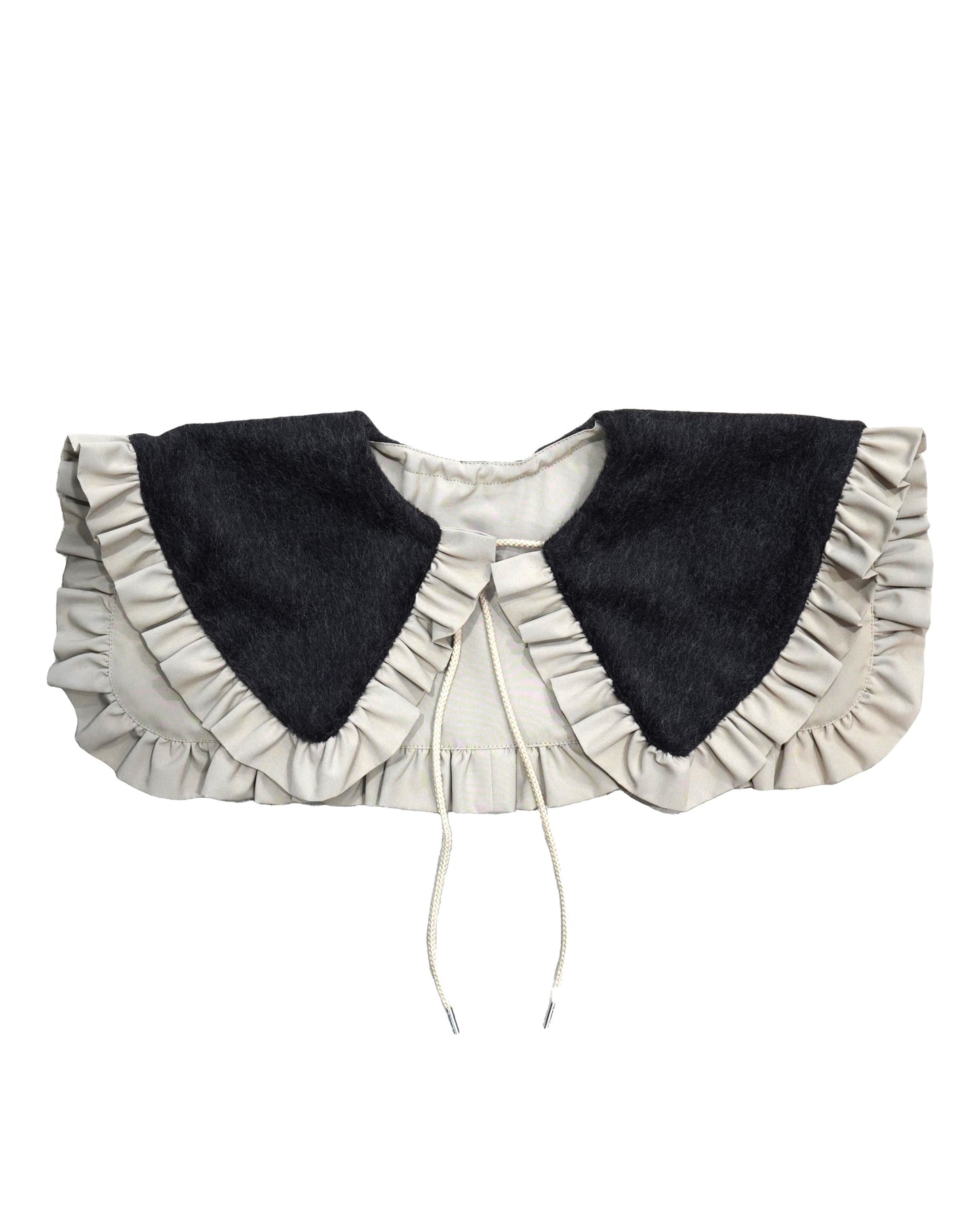 NON TOKYO / REVERSIBLE FRILL COLLAR (BEIGEXBLACK) &lt;NON TOKYO&gt; Reversible frill collar (beige x black)