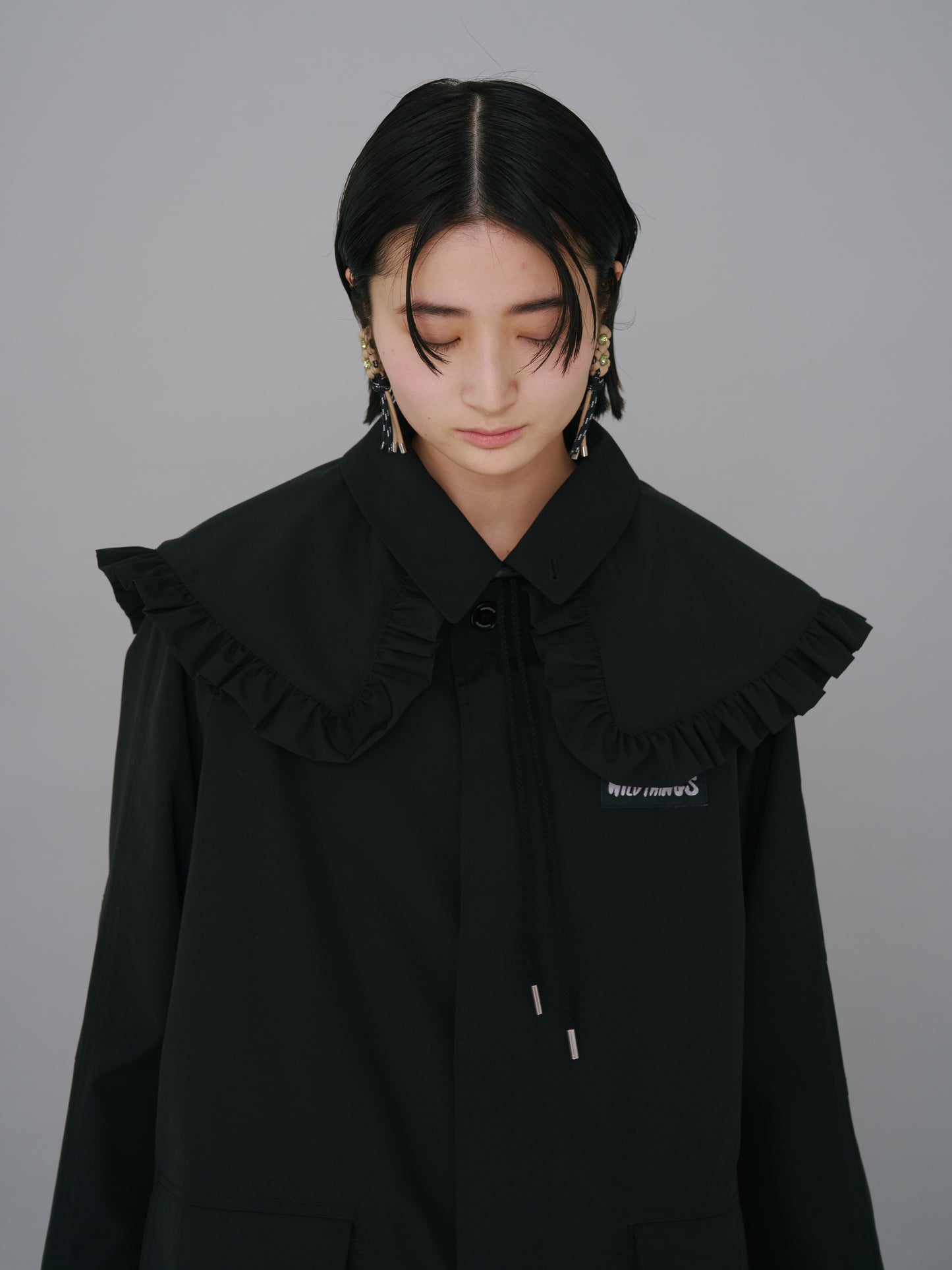 NON TOKYO / REVERSIBLE FRILL COLLAR (BLACKxBLUE)