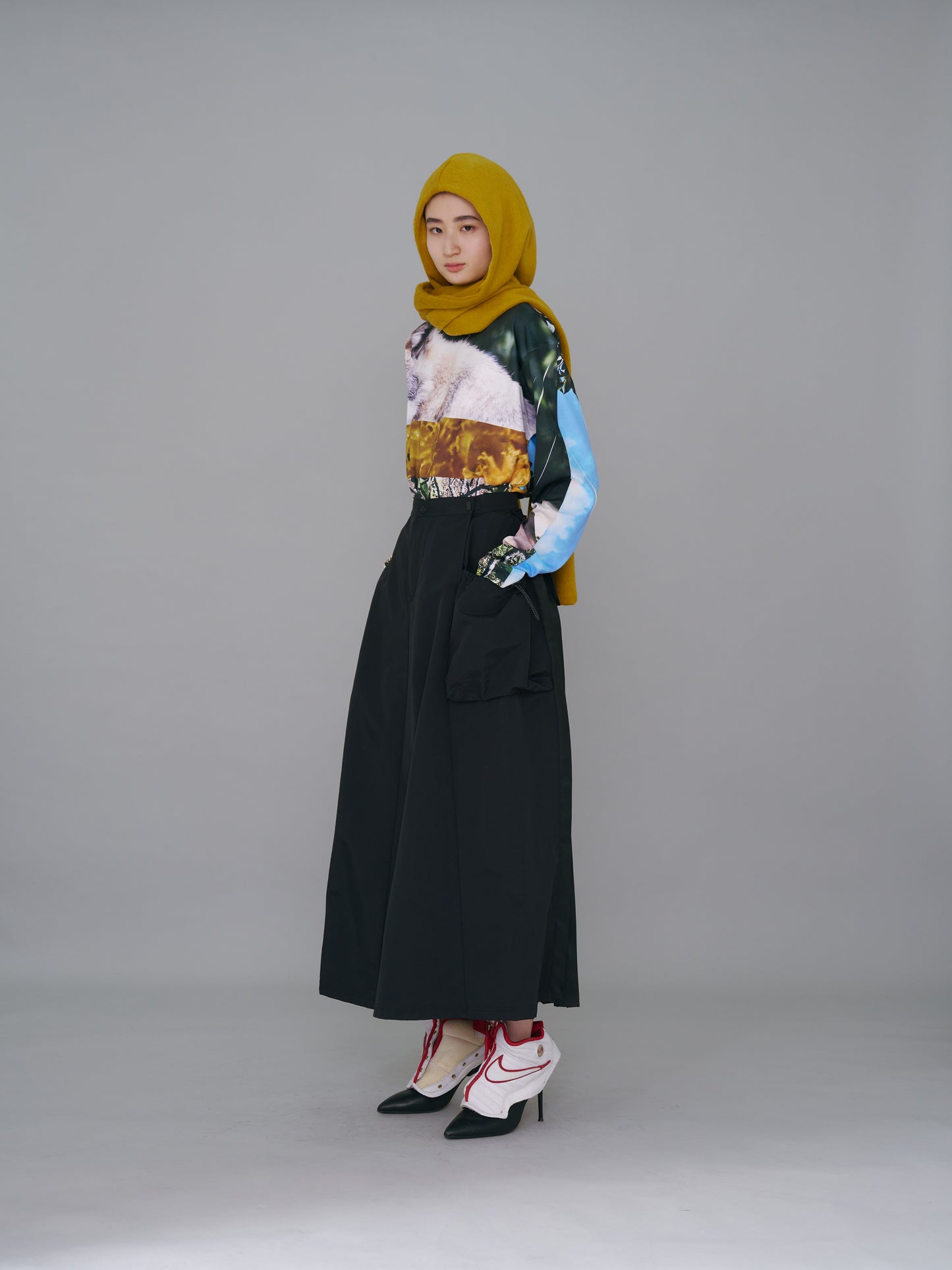 NON TOKYO / OUTDOOR LONG SKIRT (BLACKxBLACK)