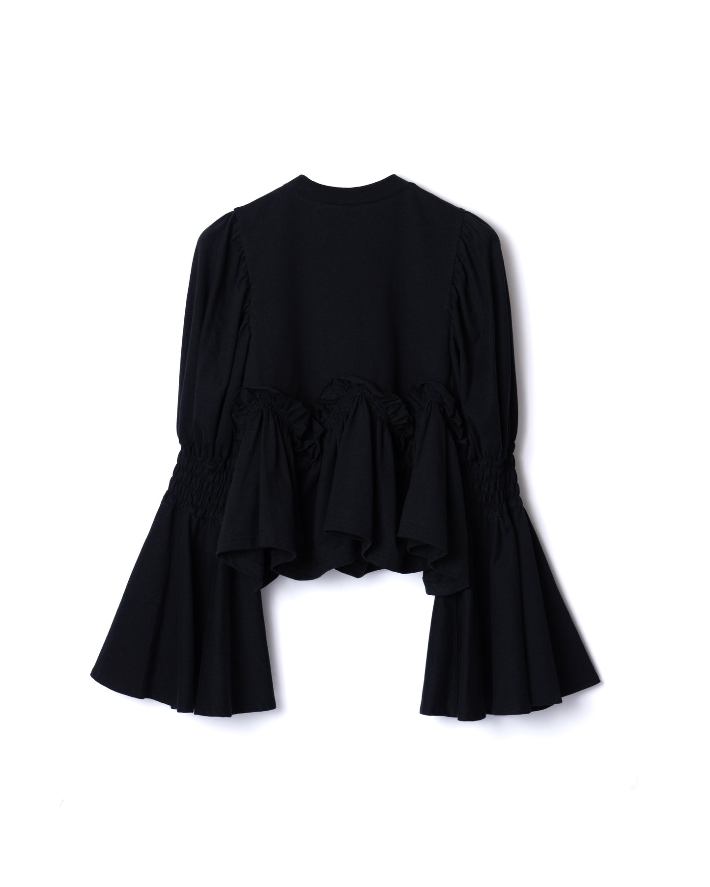 NON TOKYO / POWER SHOULDER FRILL TOP (BLACK)