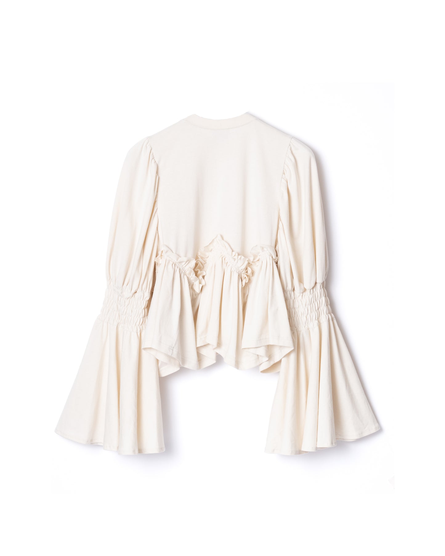 NON TOKYO / POWER SHOULDER FRILL TOP (IVORY) &lt;NON TOKYO&gt; Power shoulder frill top (ivory)