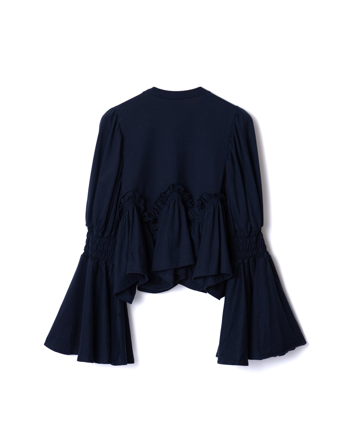 NON TOKYO / POWER SHOULDER FRILL TOP (NAVY)