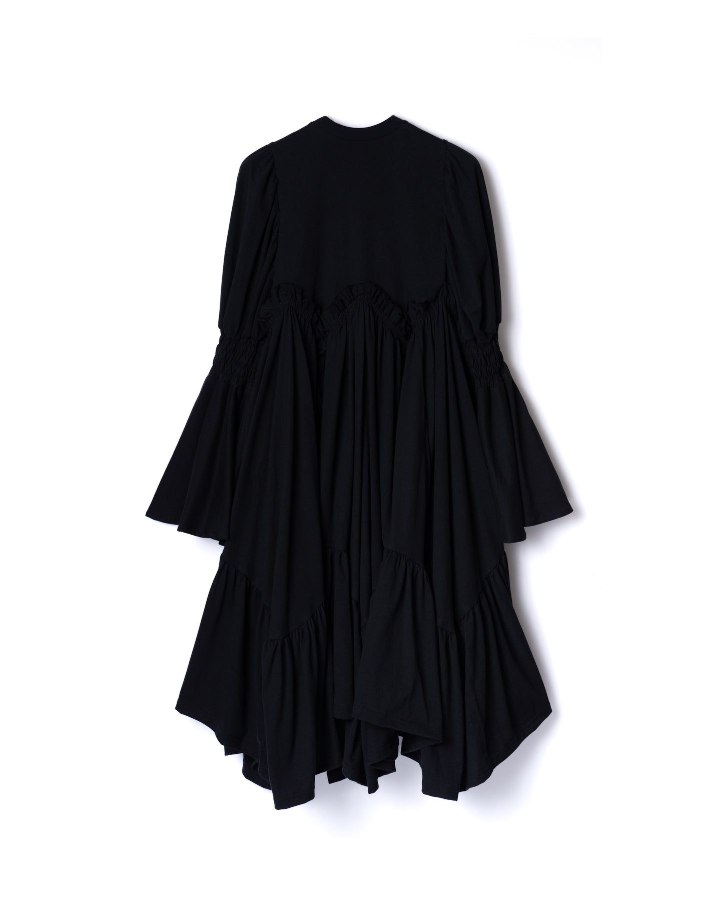 NON TOKYO / POWER SHOULDER FRILL ONE-PIECE (BLACK)