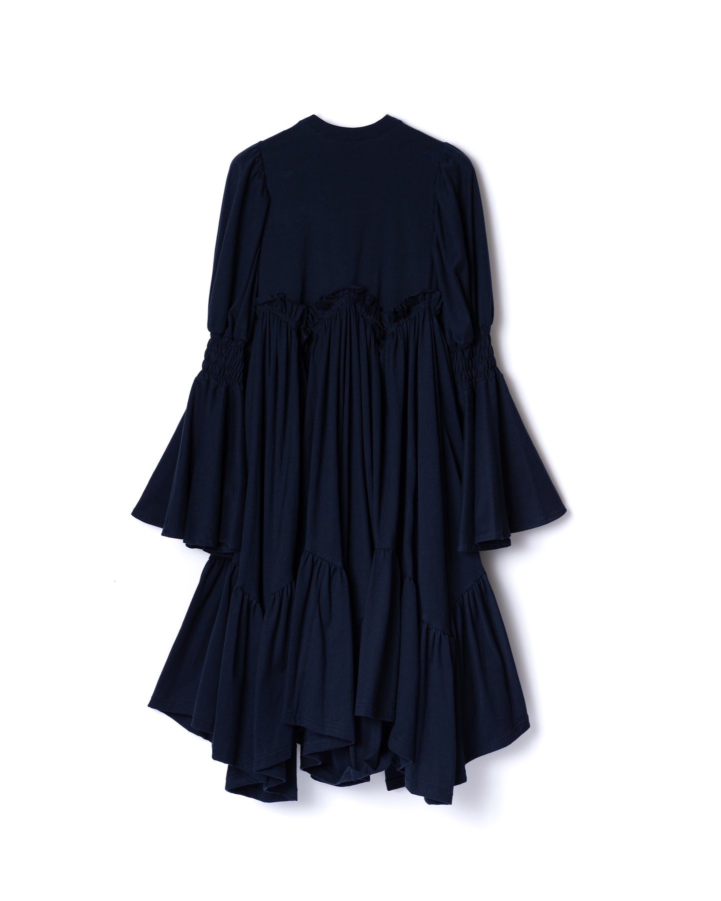 NON TOKYO / POWER SHOULDER FRILL ONE-PIECE (NAVY)