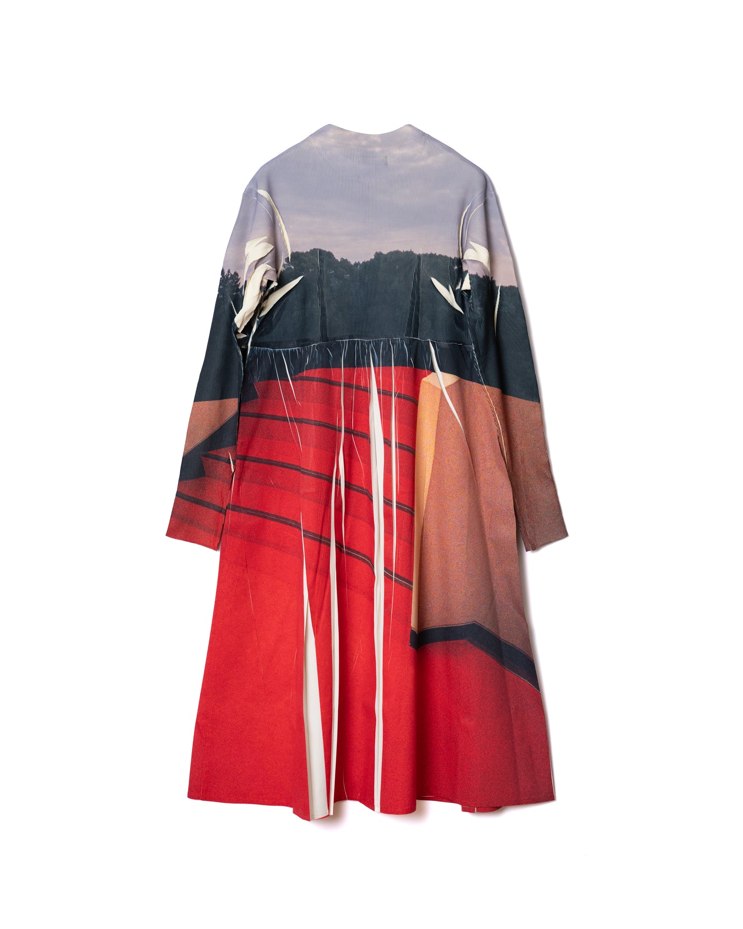 NON TOKYO / DIRECT PRINT RIB GATHER ONE-PIECE (RED FLOOR)